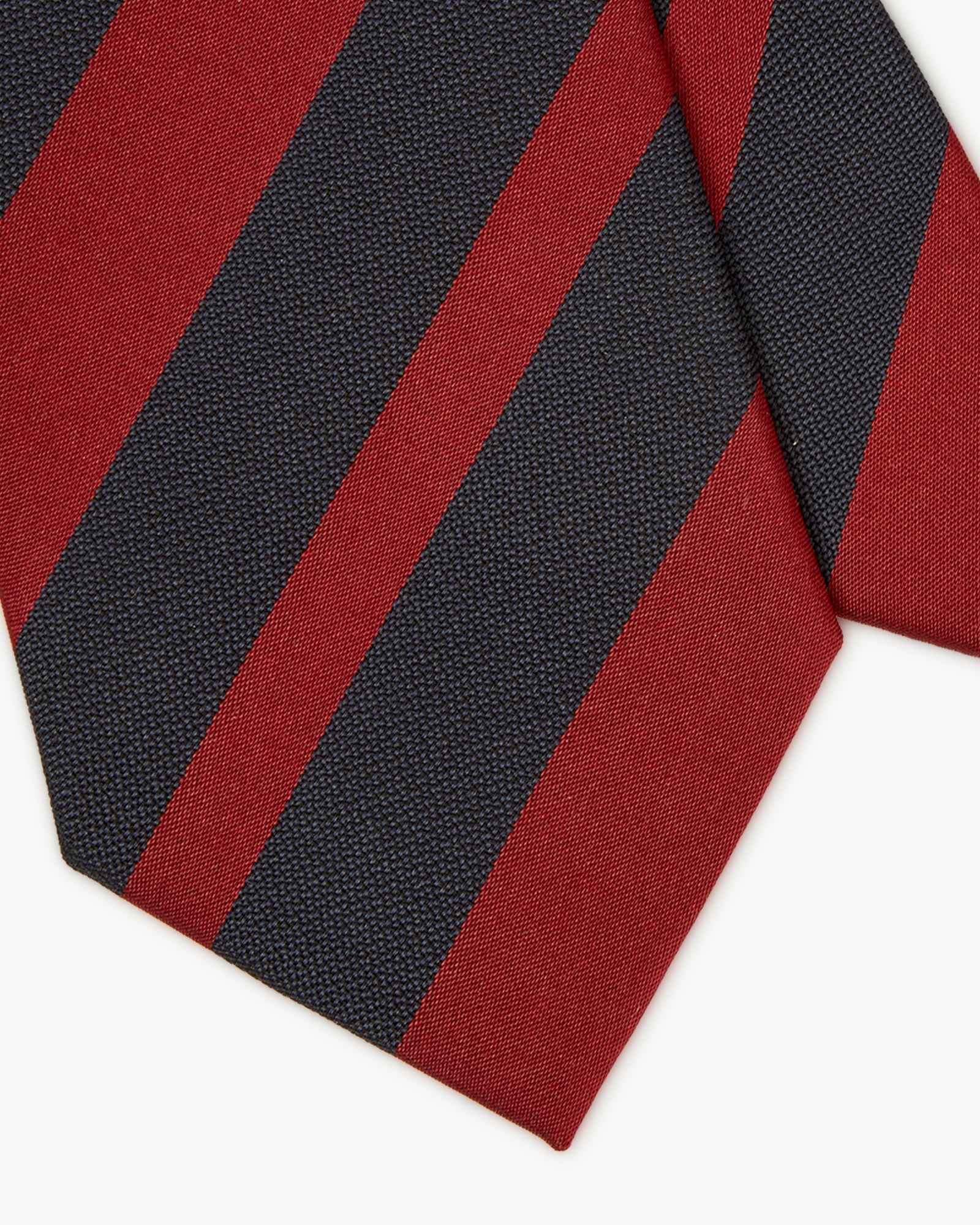 3-Fold Multi Stipe Jacquard Silk Tie - Bordeaux Blue