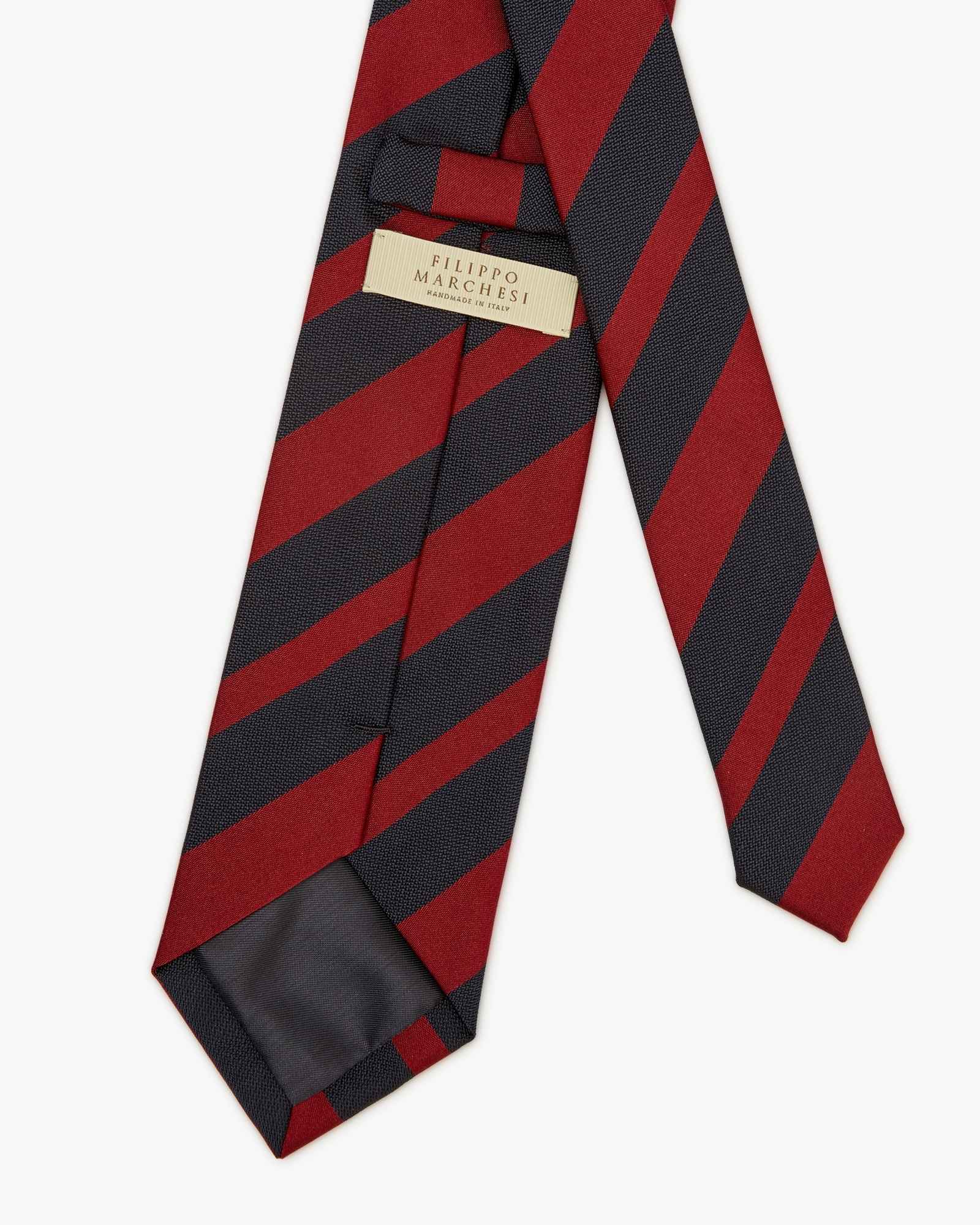 3-Fold Multi Stipe Jacquard Silk Tie - Bordeaux Blue