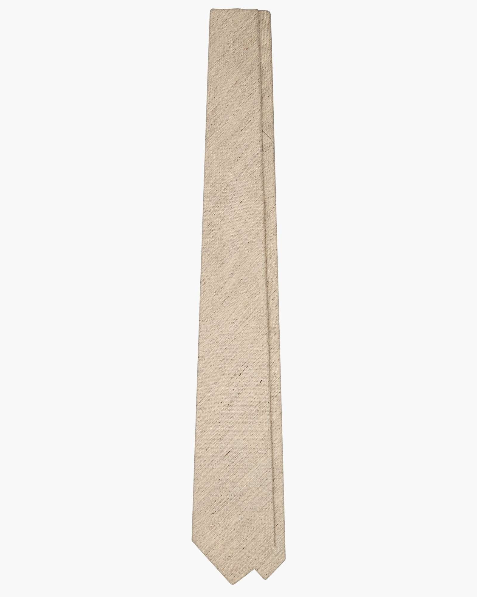 Cravatta 3 Pieghe in Seta Lino - Beige