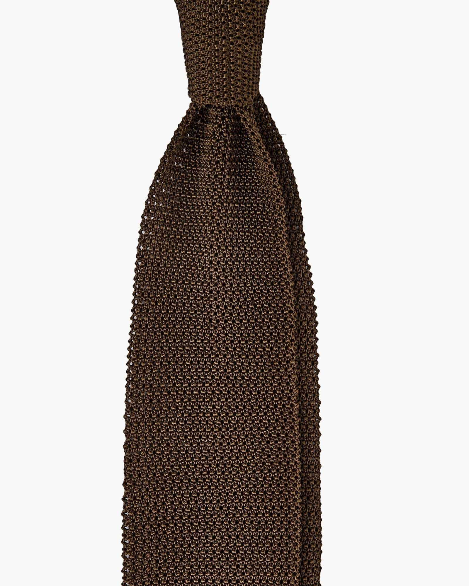 Cravatta Tricot in Maglia Grana di Riso - Verde