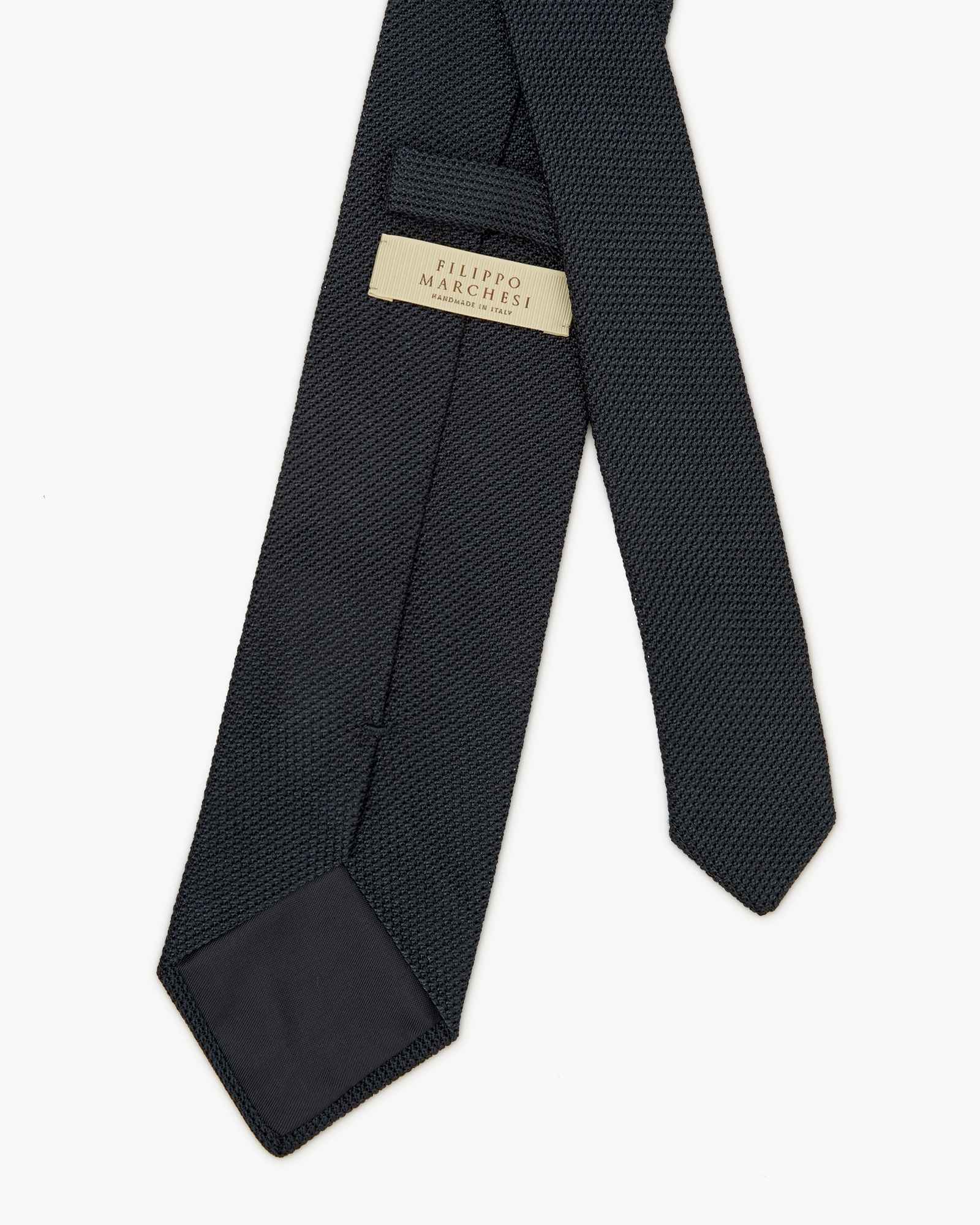 Cravatta 3 Pieghe In Seta Grenadine Garza Fina - Blu