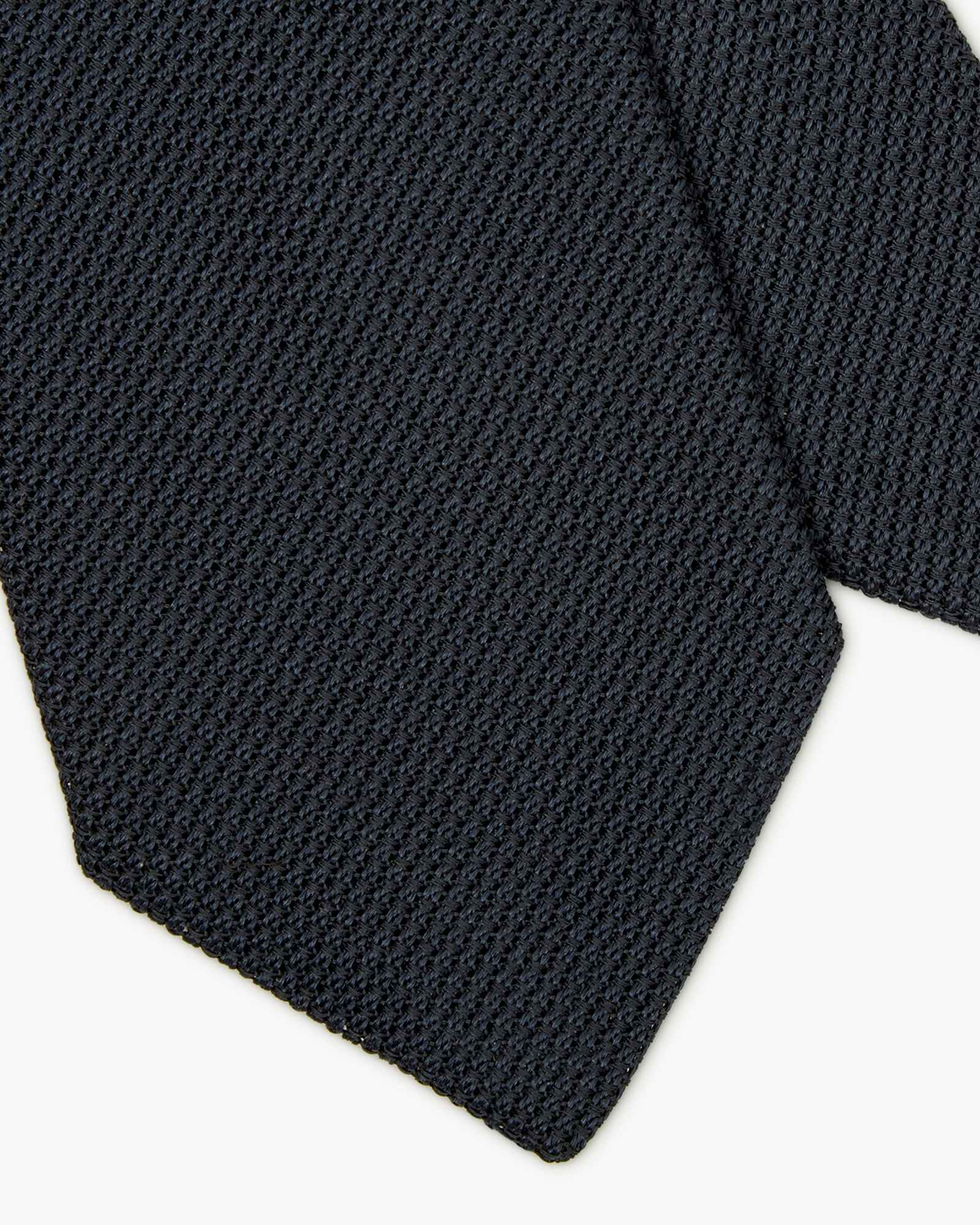 Cravatta 3 Pieghe In Seta Grenadine Garza Fina - Blu