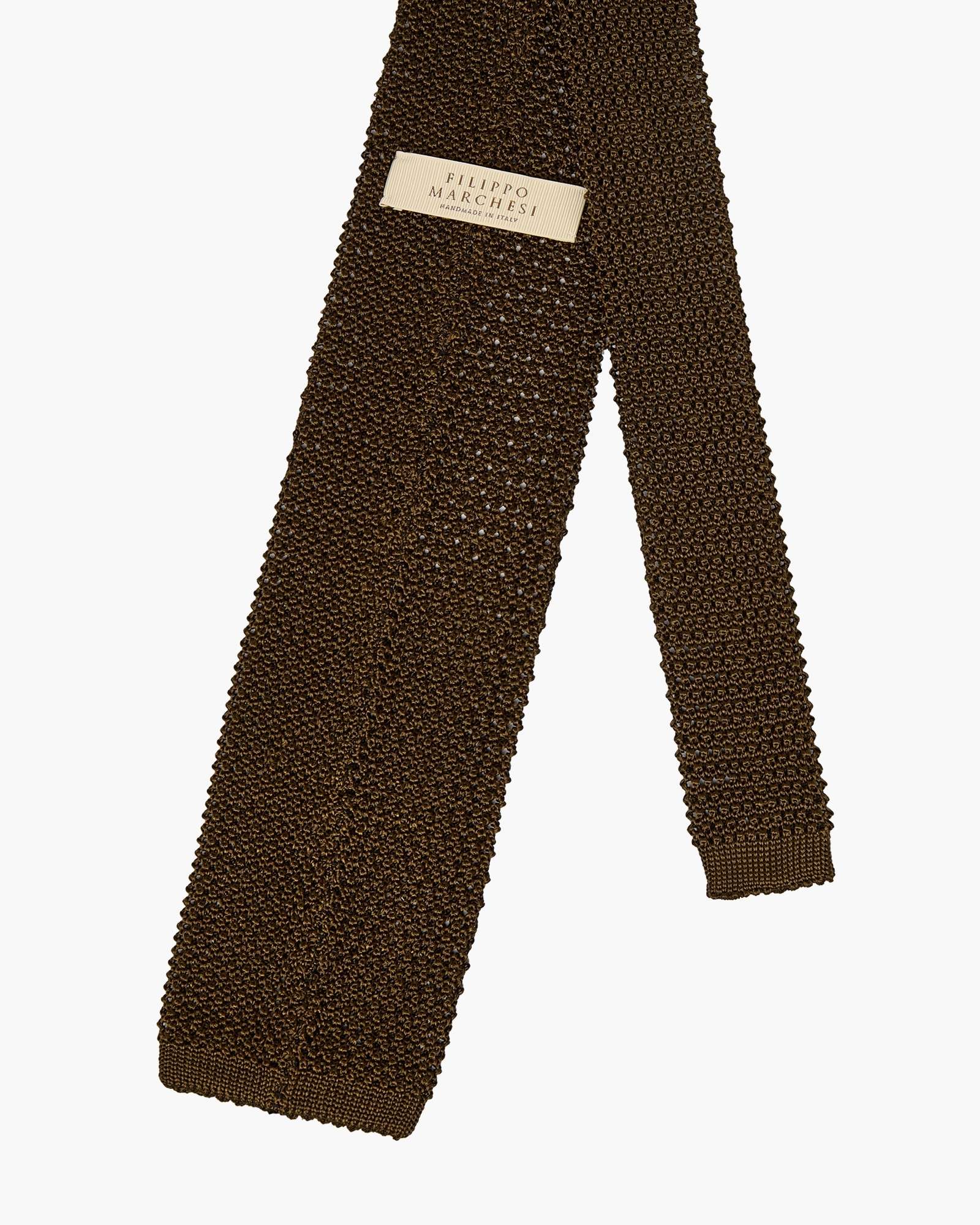 Cravatta Tricot in Maglia Grana di Riso - Verde