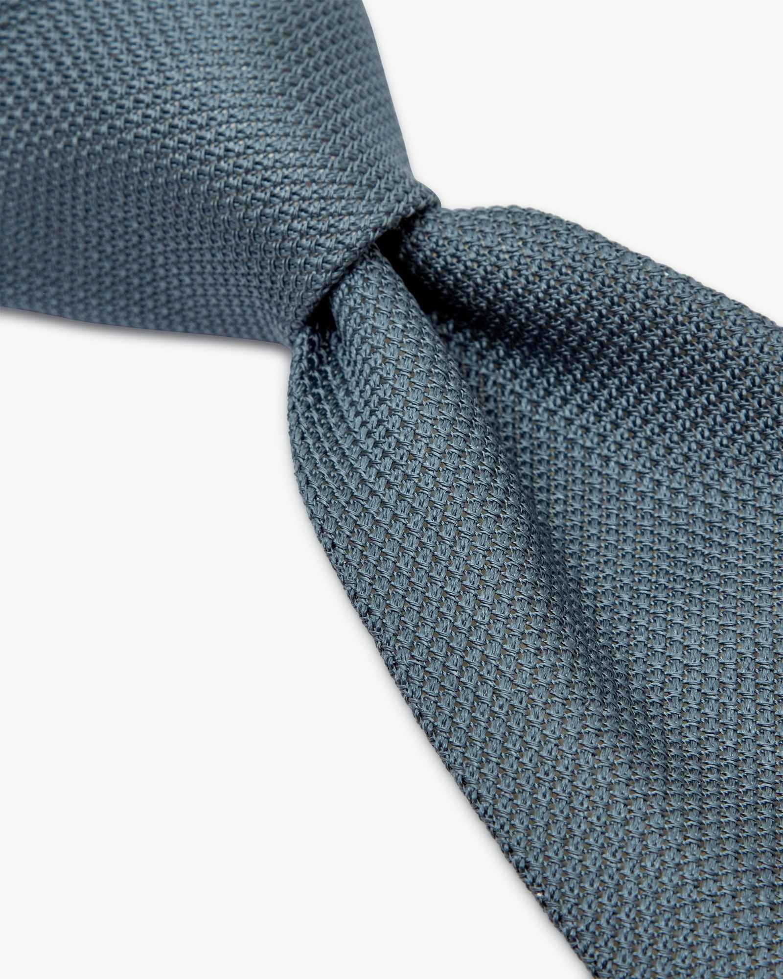 Cravatta 3 Pieghe In Seta Grenadine Garza Fina - Azzurro