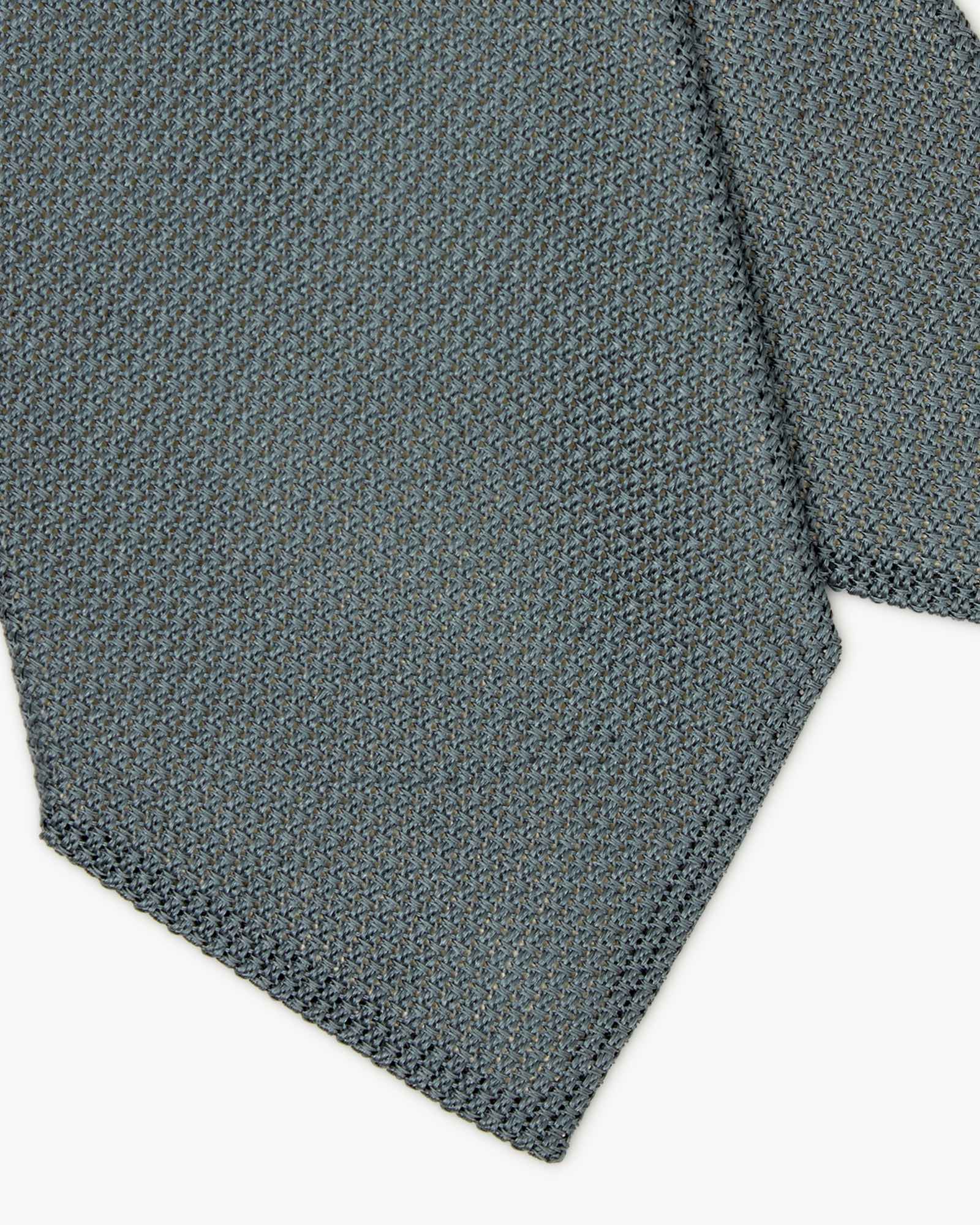 Cravatta 3 Pieghe In Seta Grenadine Garza Fina - Azzurro