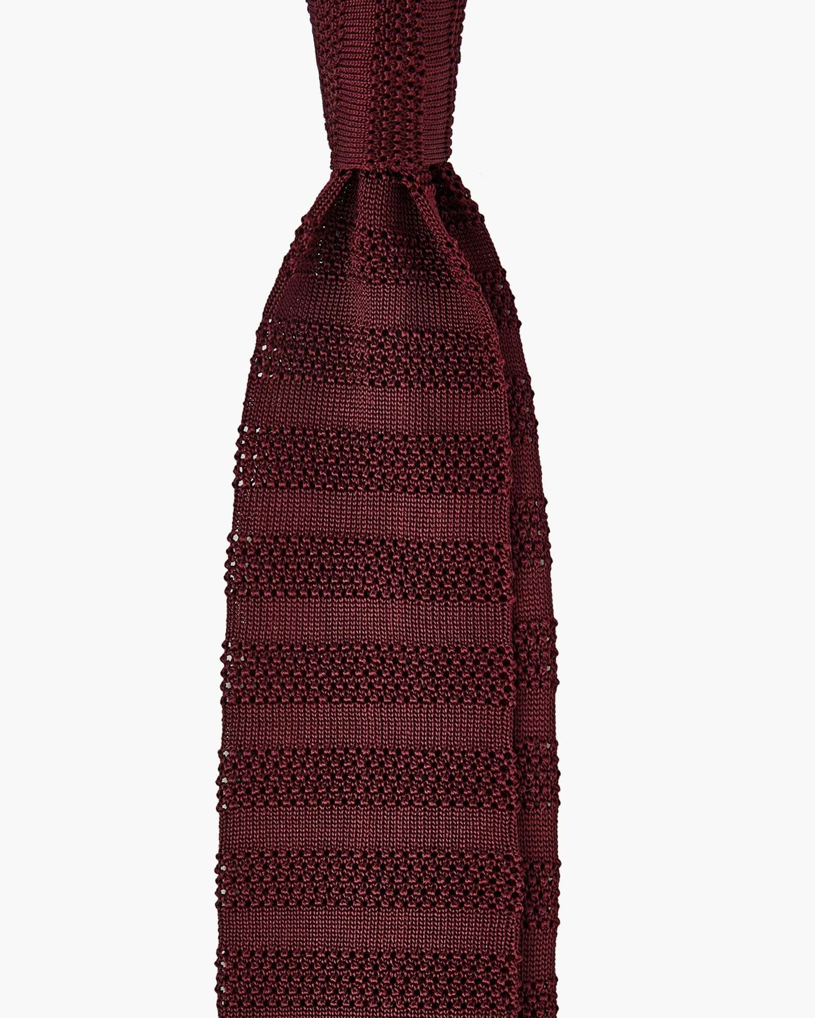 Cravatta Tricot in Maglia - Bordeaux