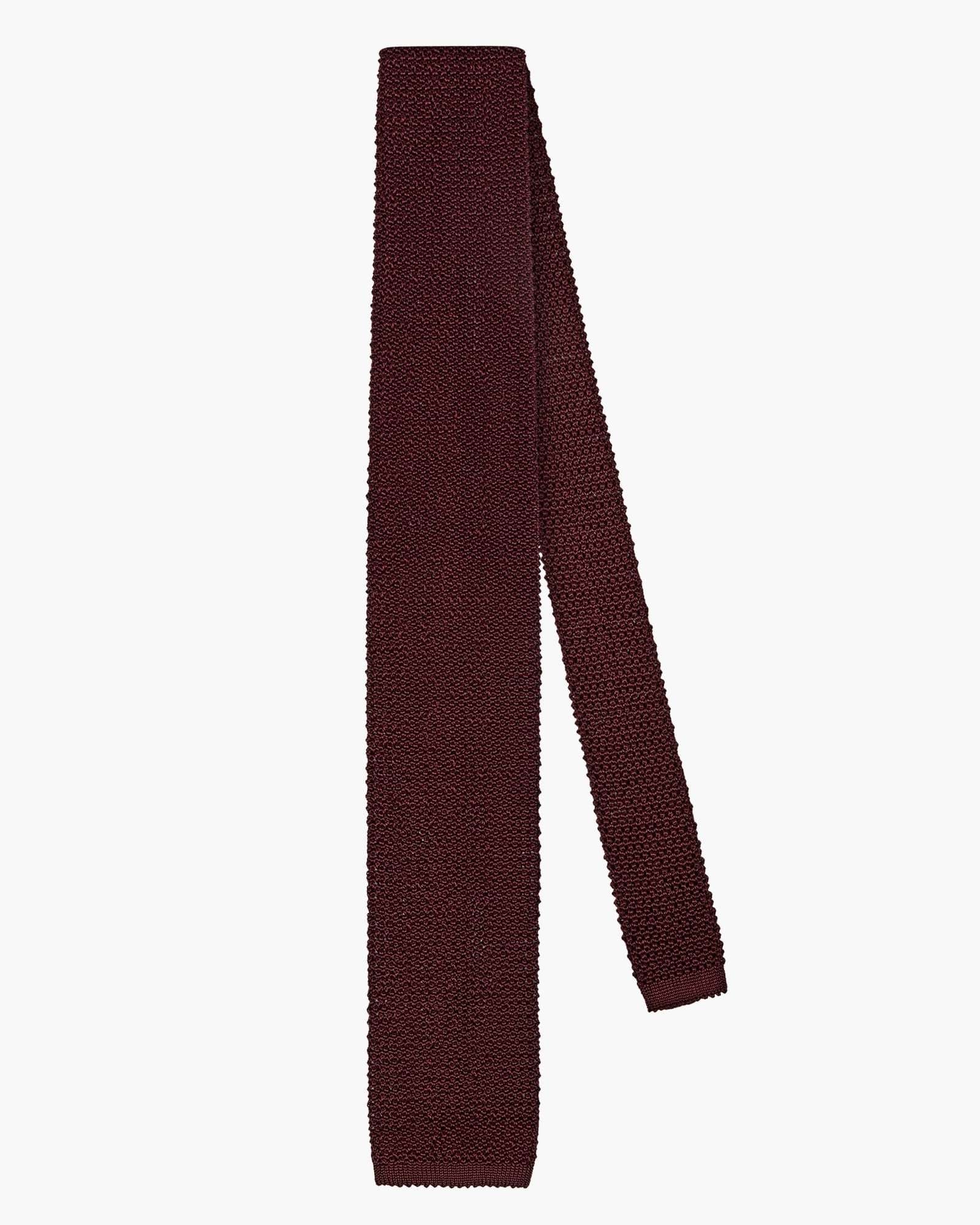 Cravatta Tricot in Maglia Grana di Riso - Bordeaux