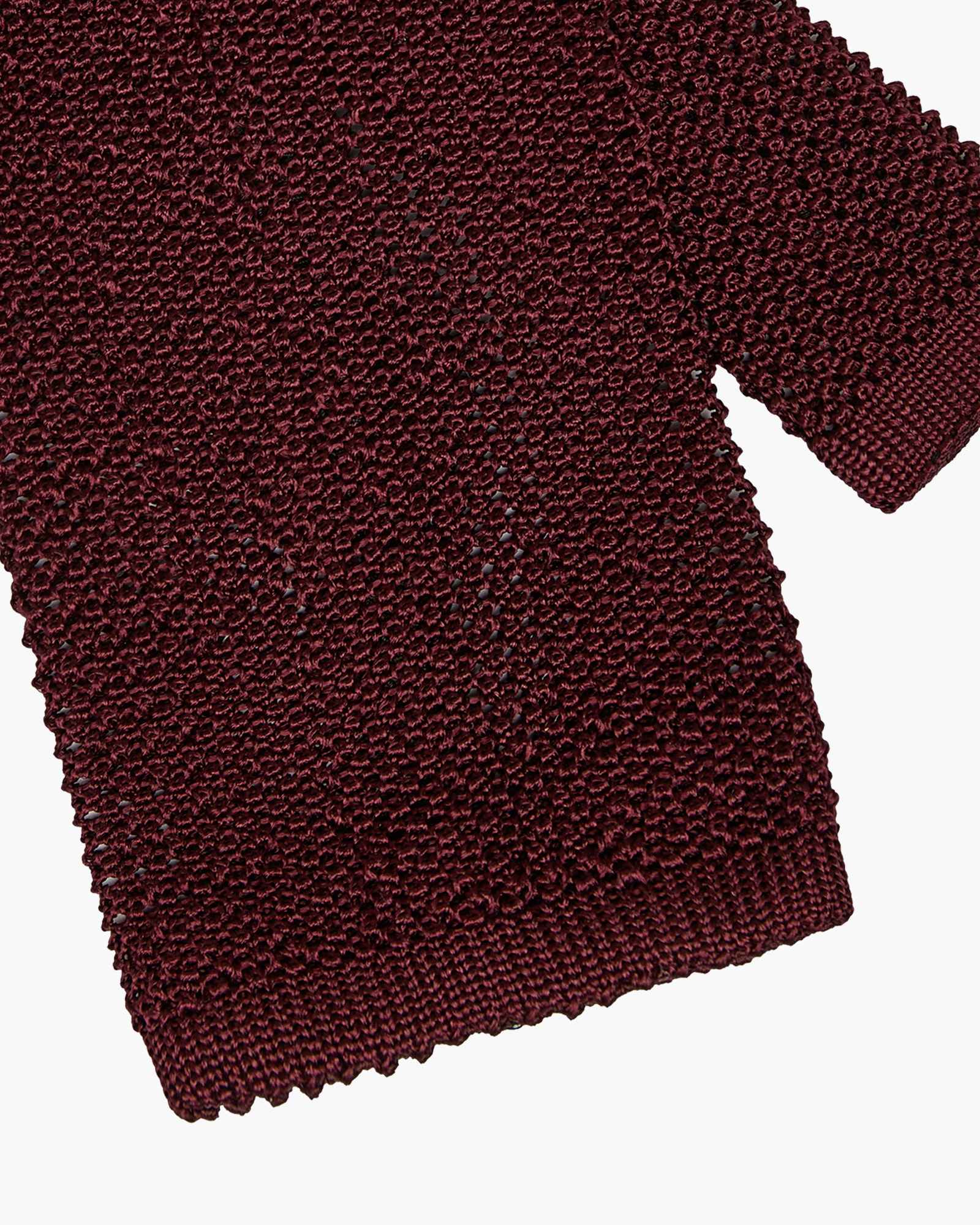 Cravatta Tricot in Maglia Grana di Riso - Bordeaux
