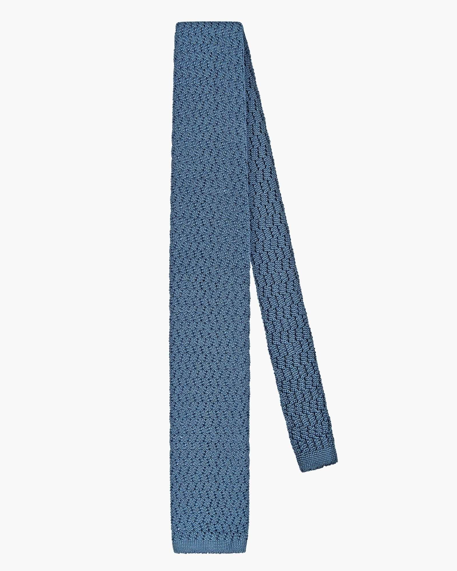 Cravatta Tricot in Maglia ZigZag - Blu Mare