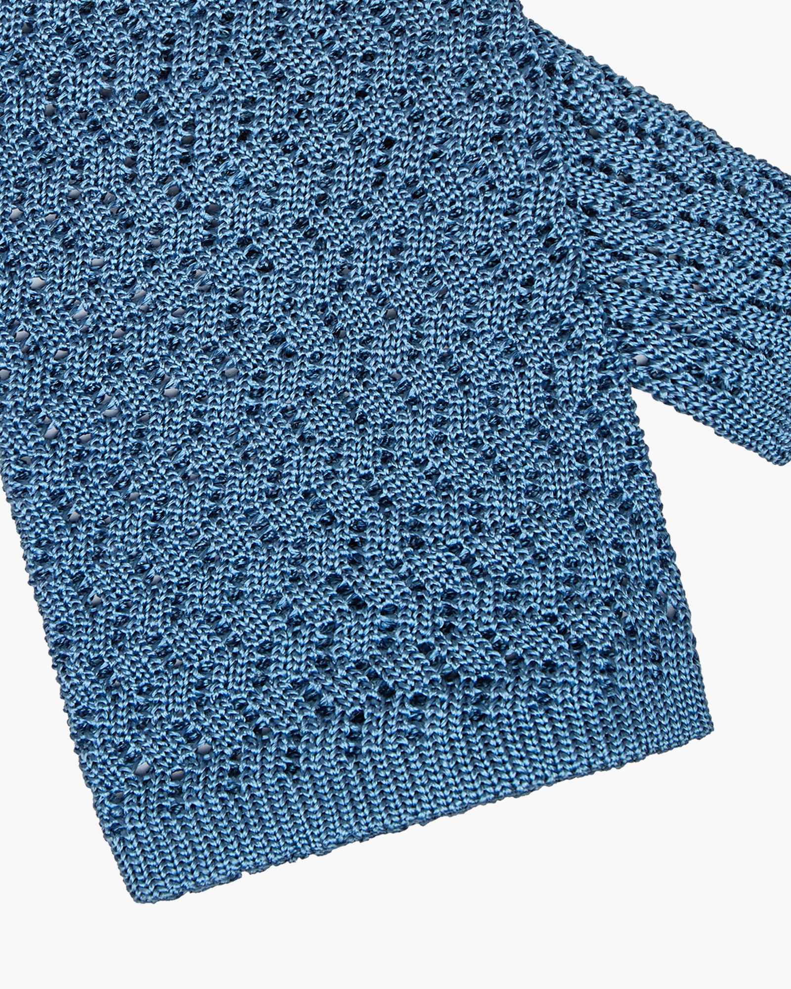 Cravatta Tricot in Maglia ZigZag - Blu Mare