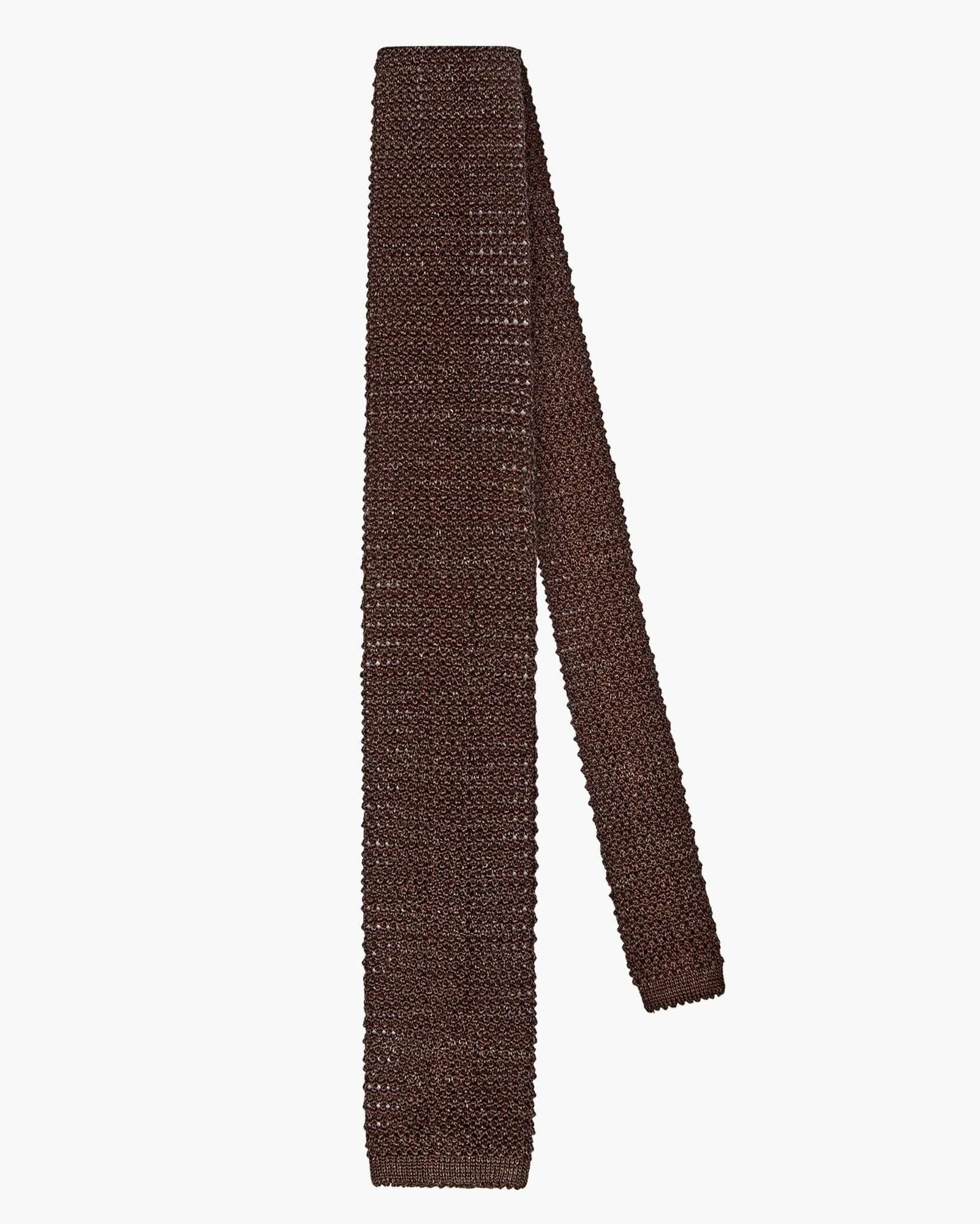 Cravatta Tricot in Maglia - Marrone Melange