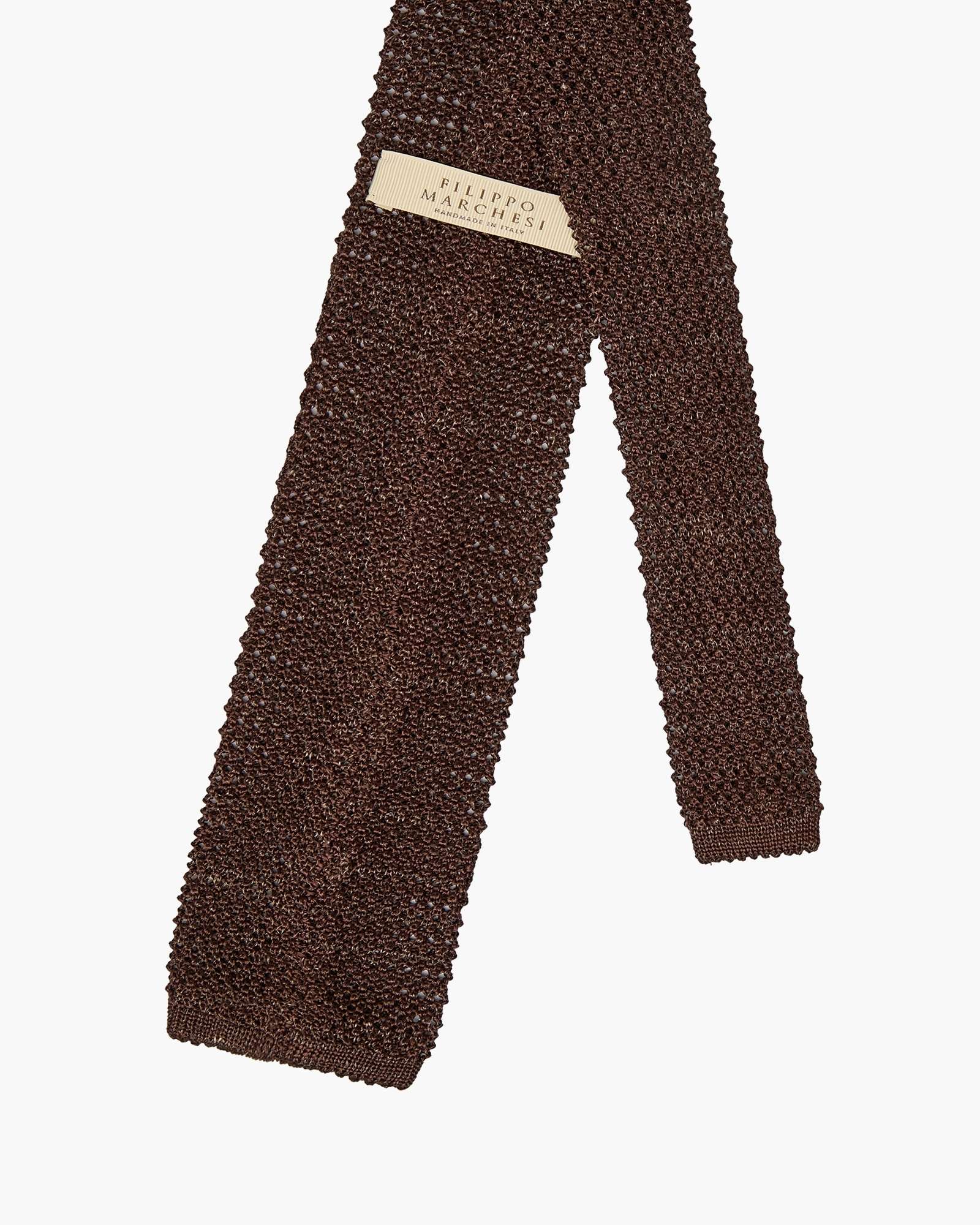 Cravatta Tricot in Maglia - Marrone Melange