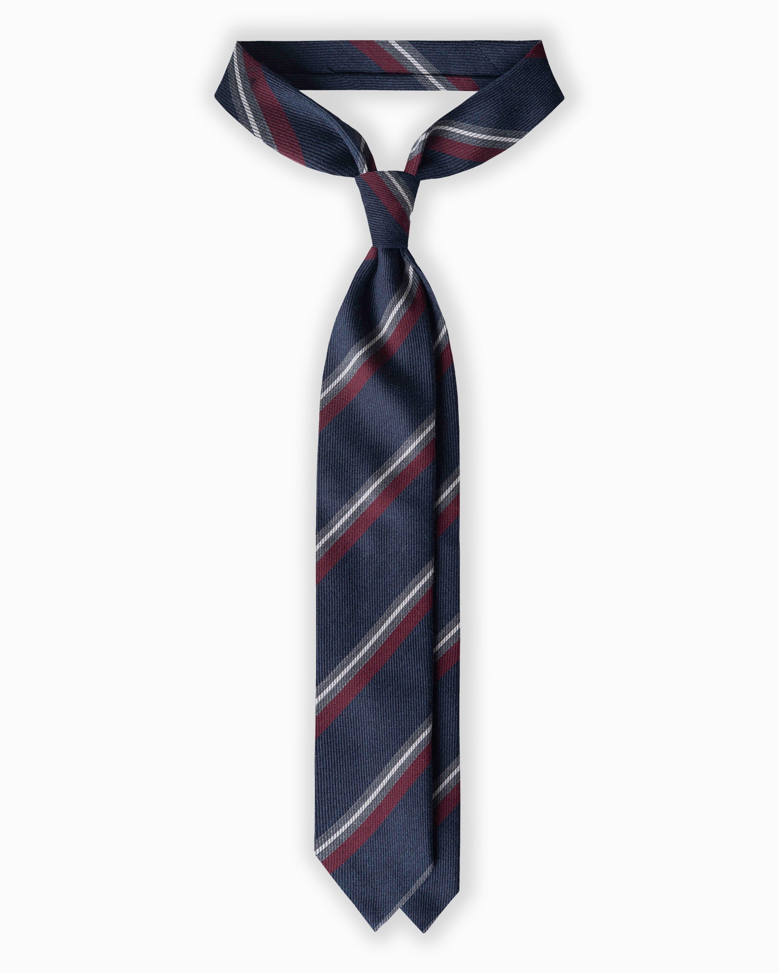 Cravatta in Seta e Lana 3 Pieghe Regimental - Blu