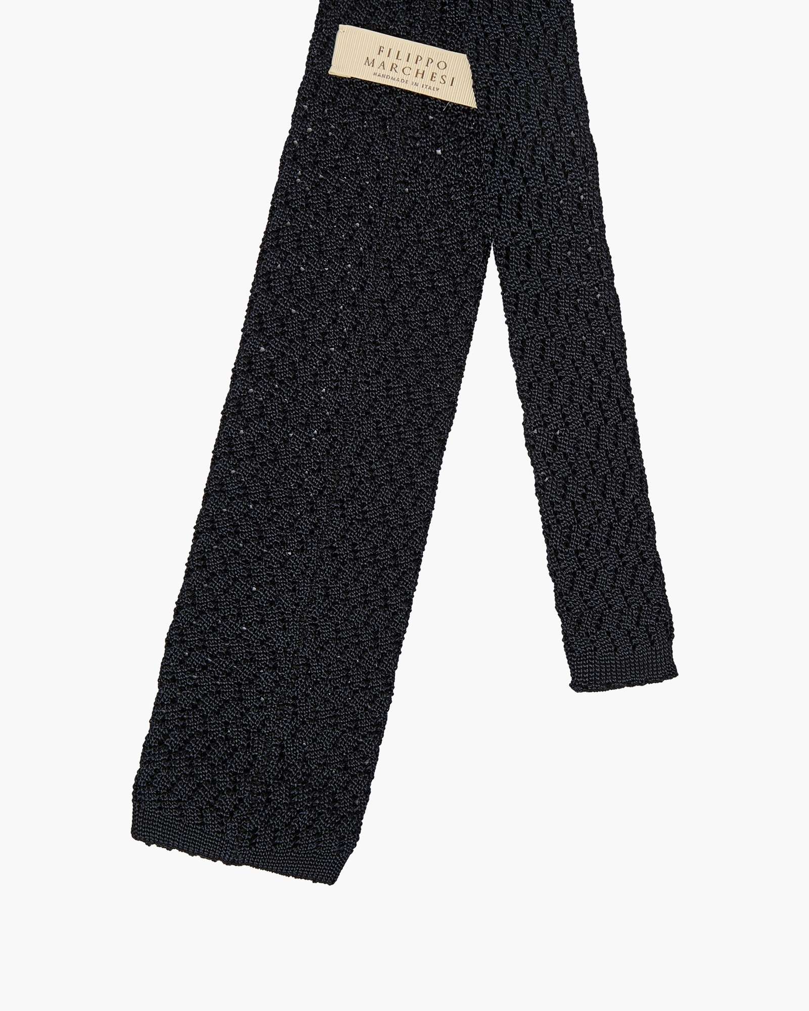 Cravatta Tricot in Maglia ZigZag - Blu