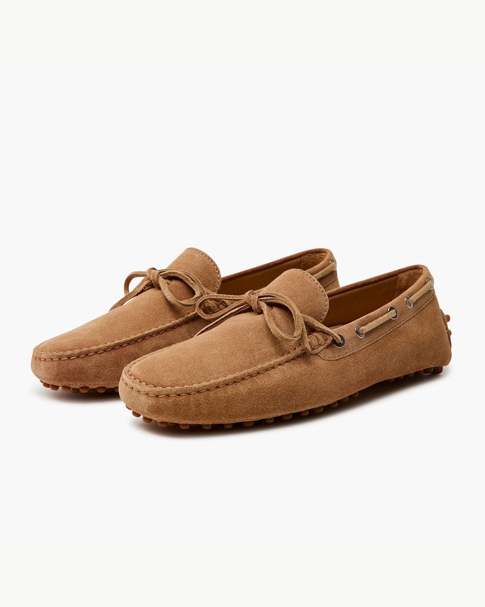 Mocassino Driving Shoes in Pelle Scamosciata Beige