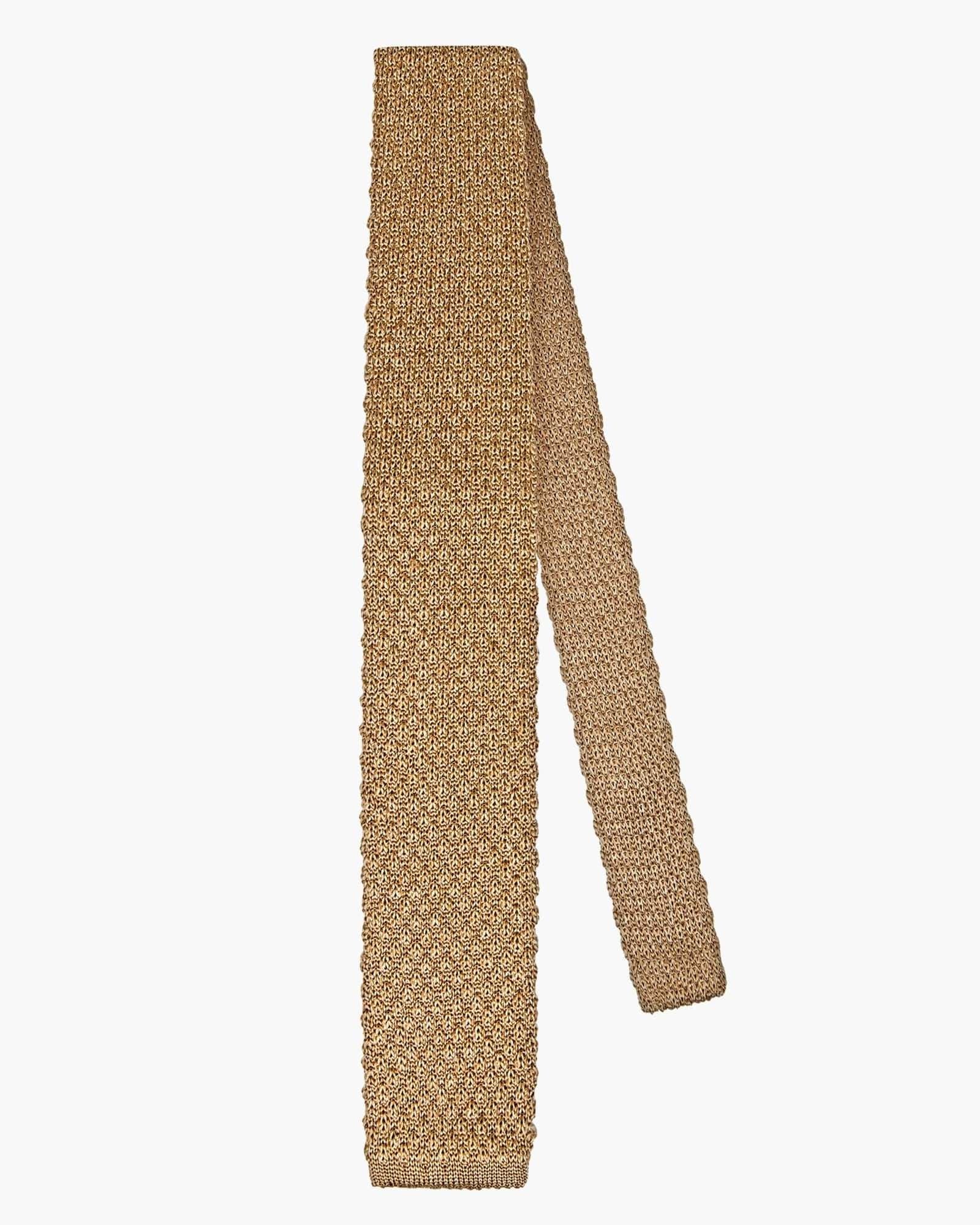 Cravatta Tricot in Maglia - Beige Melange