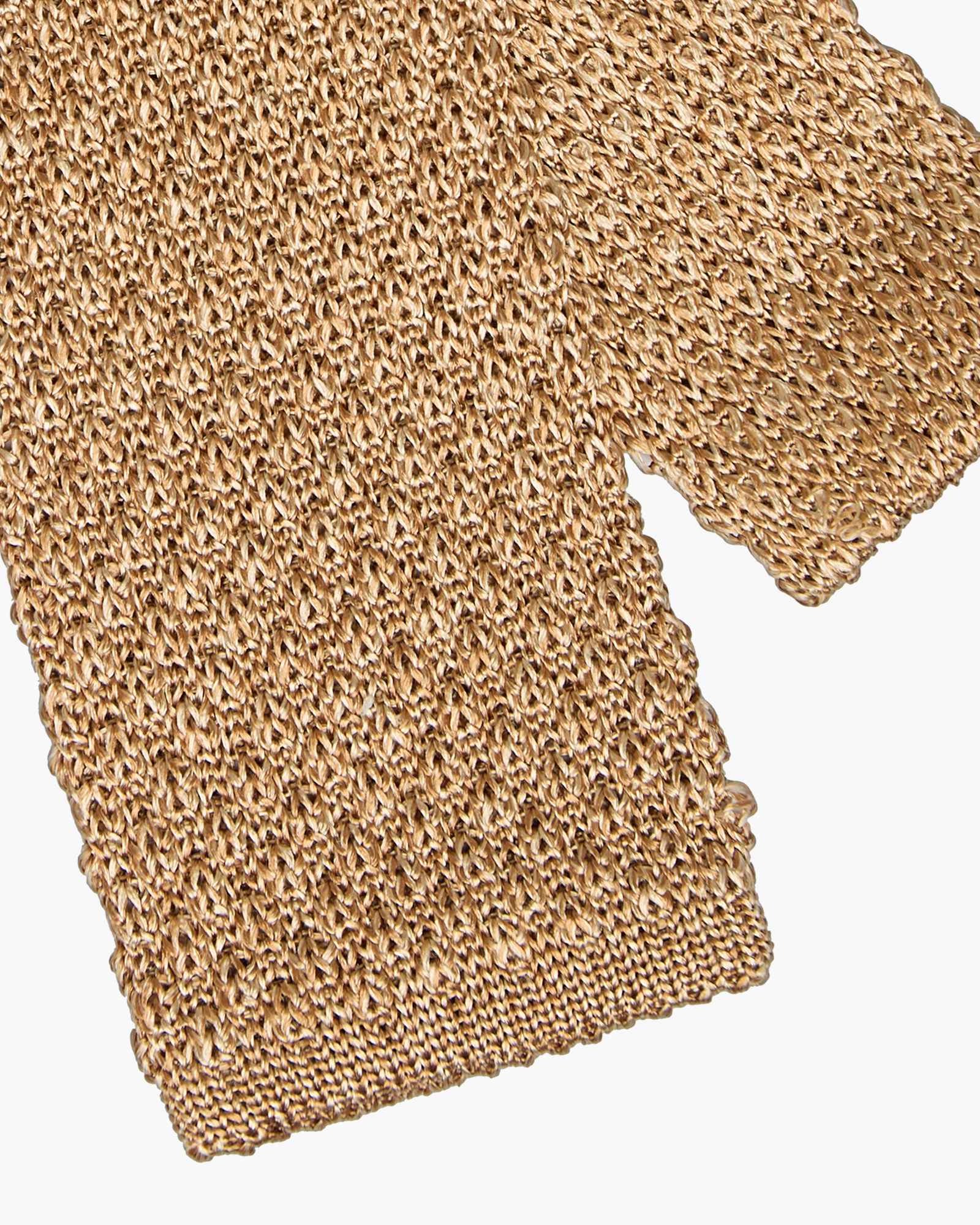 Cravatta Tricot in Maglia - Beige Melange