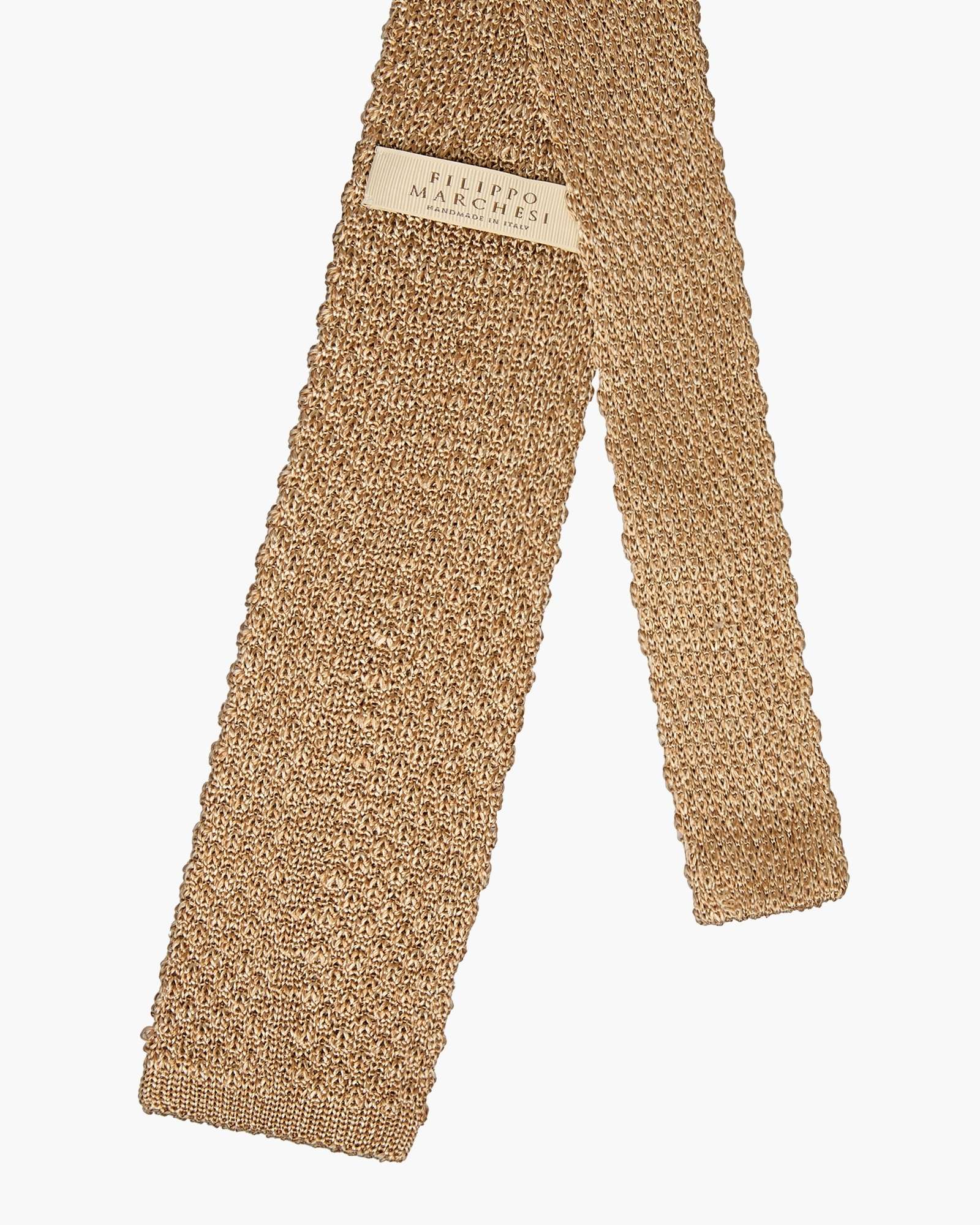 Cravatta Tricot in Maglia - Beige Melange