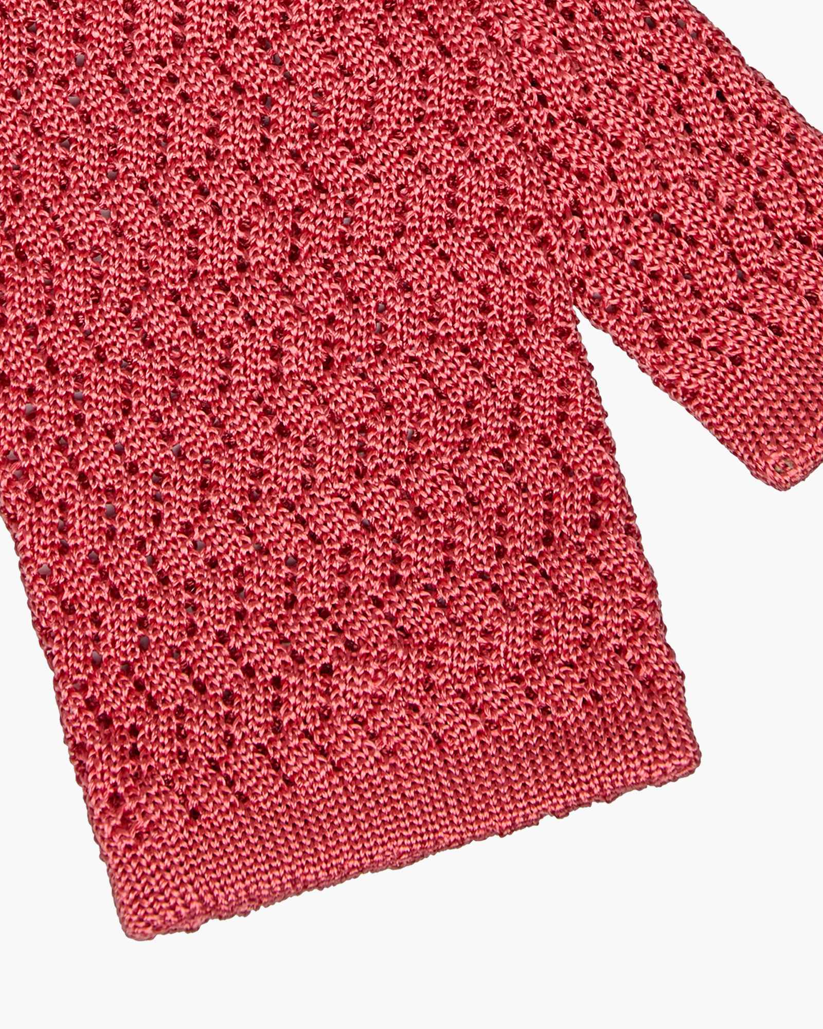 Cravatta Tricot in Maglia ZigZag - Corallo