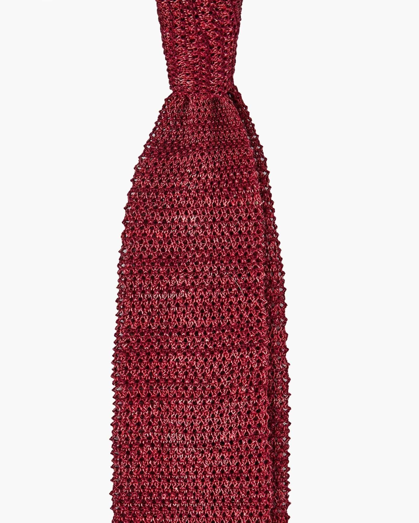 Cravatta Tricot in Maglia - Rosso Melange