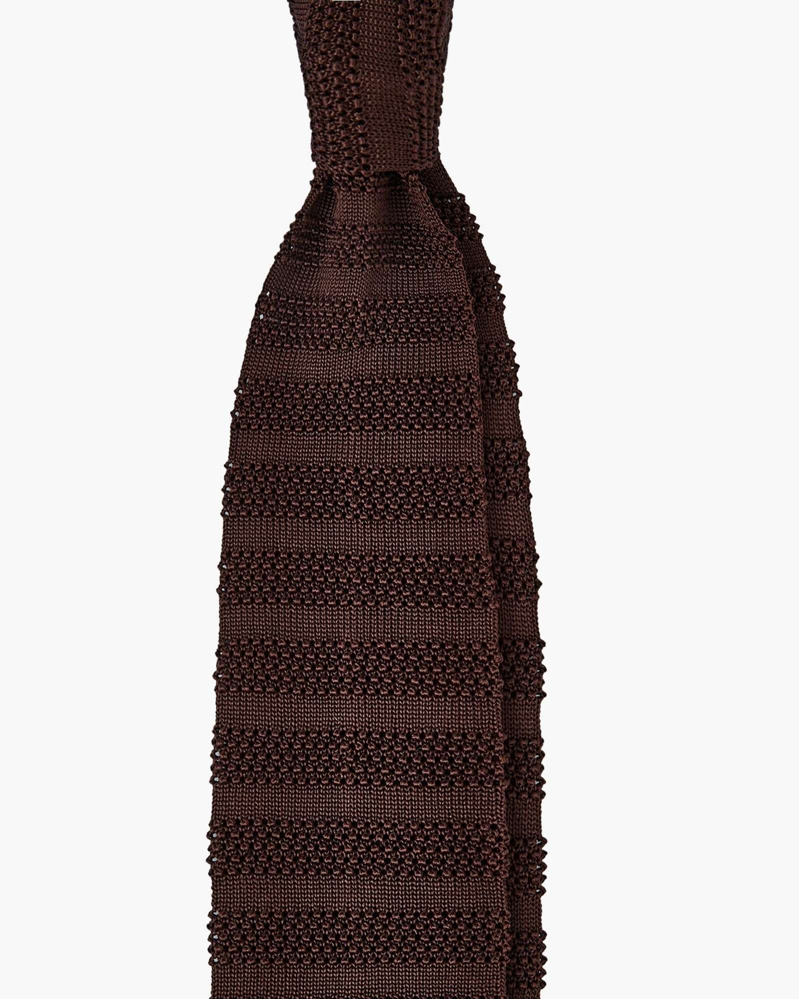 Cravatta Tricot in Maglia - Marrone