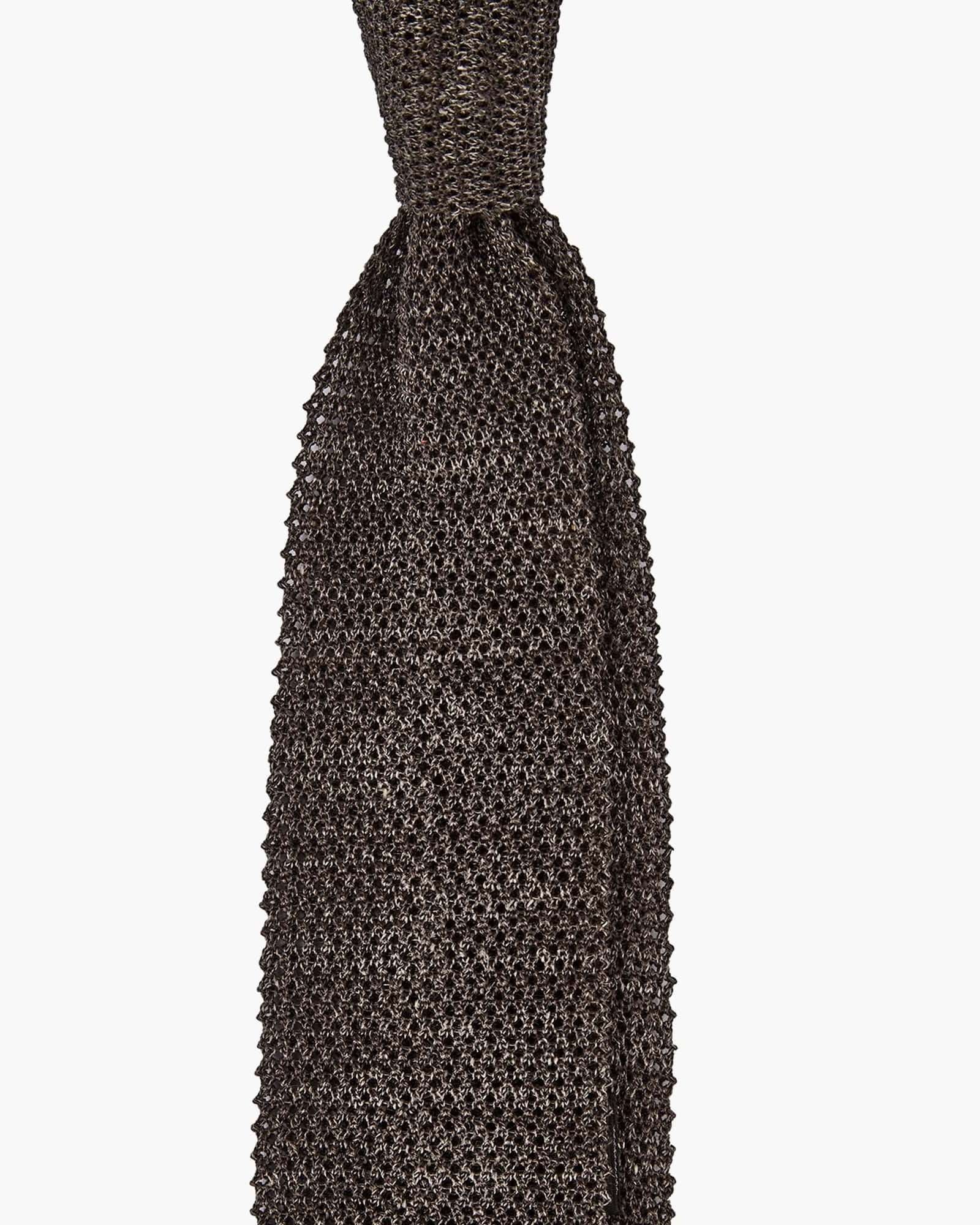 Cravatta Tricot in Maglia - Grigio Melange