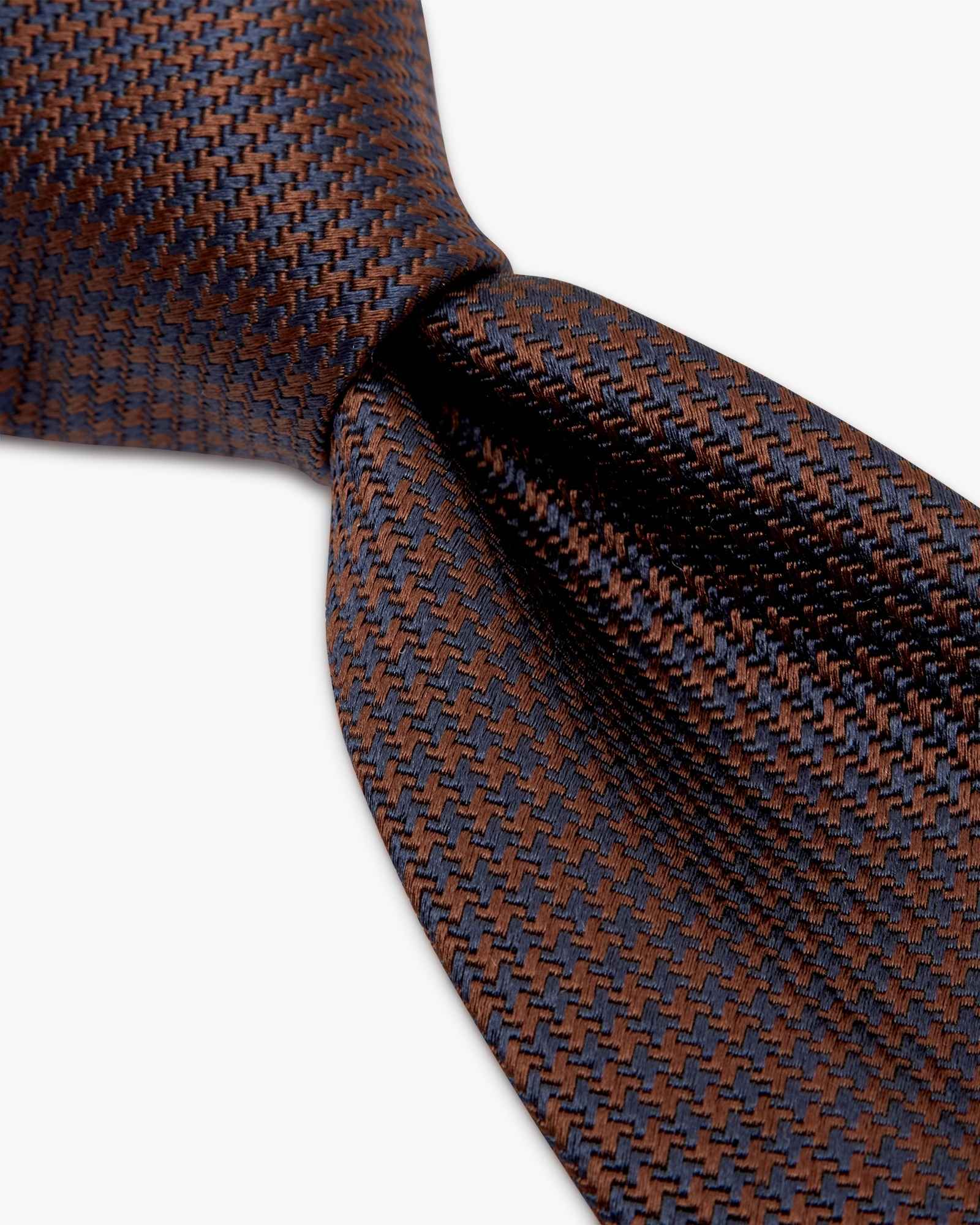 3-Fold Micro Pattern Jacquard Silk Tie - Blue Brown