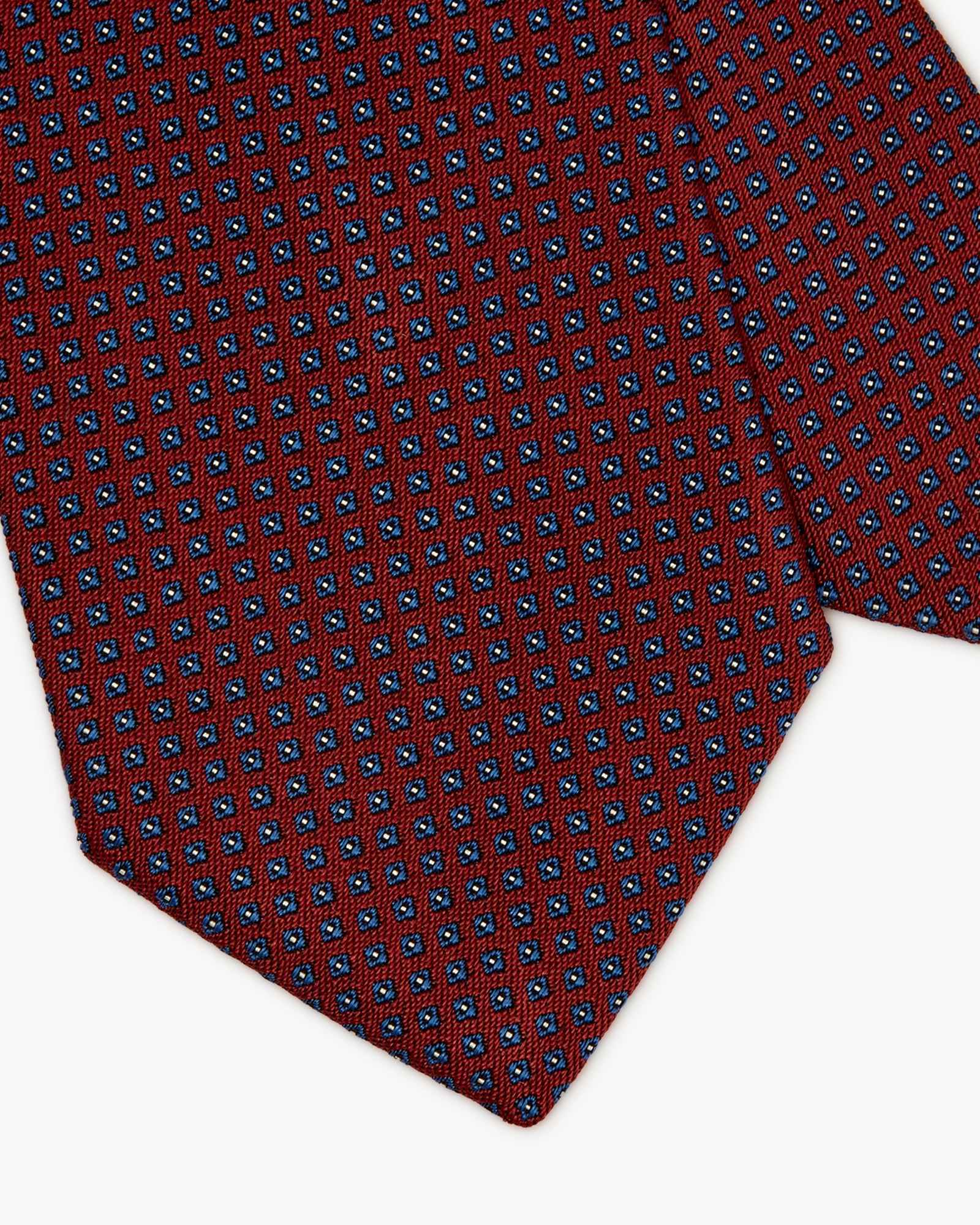 Cravatta 3 Pieghe In Seta Jacquard Micro Motivo - Bordeaux