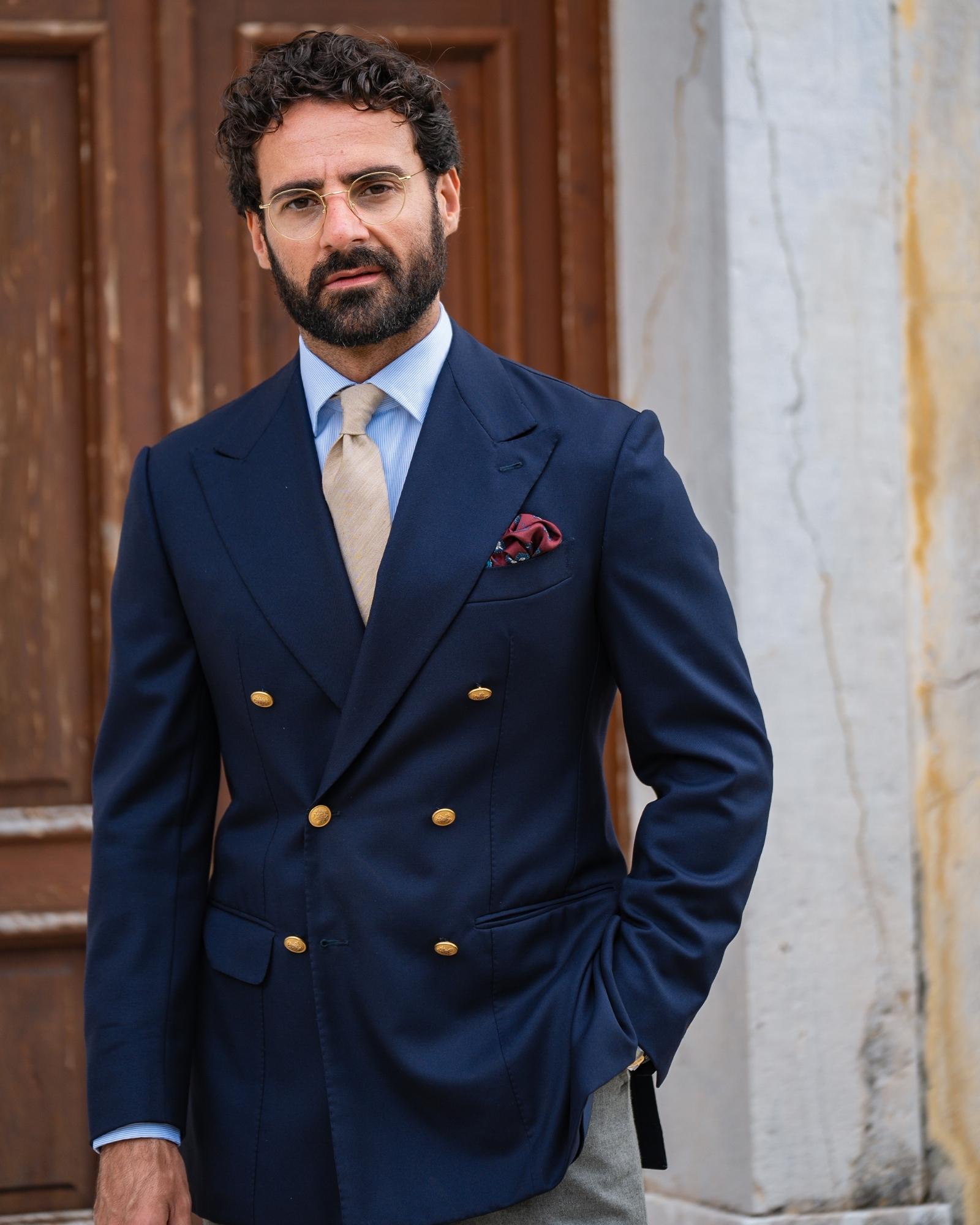 3-Fold Silk And Linen Tie - Sand