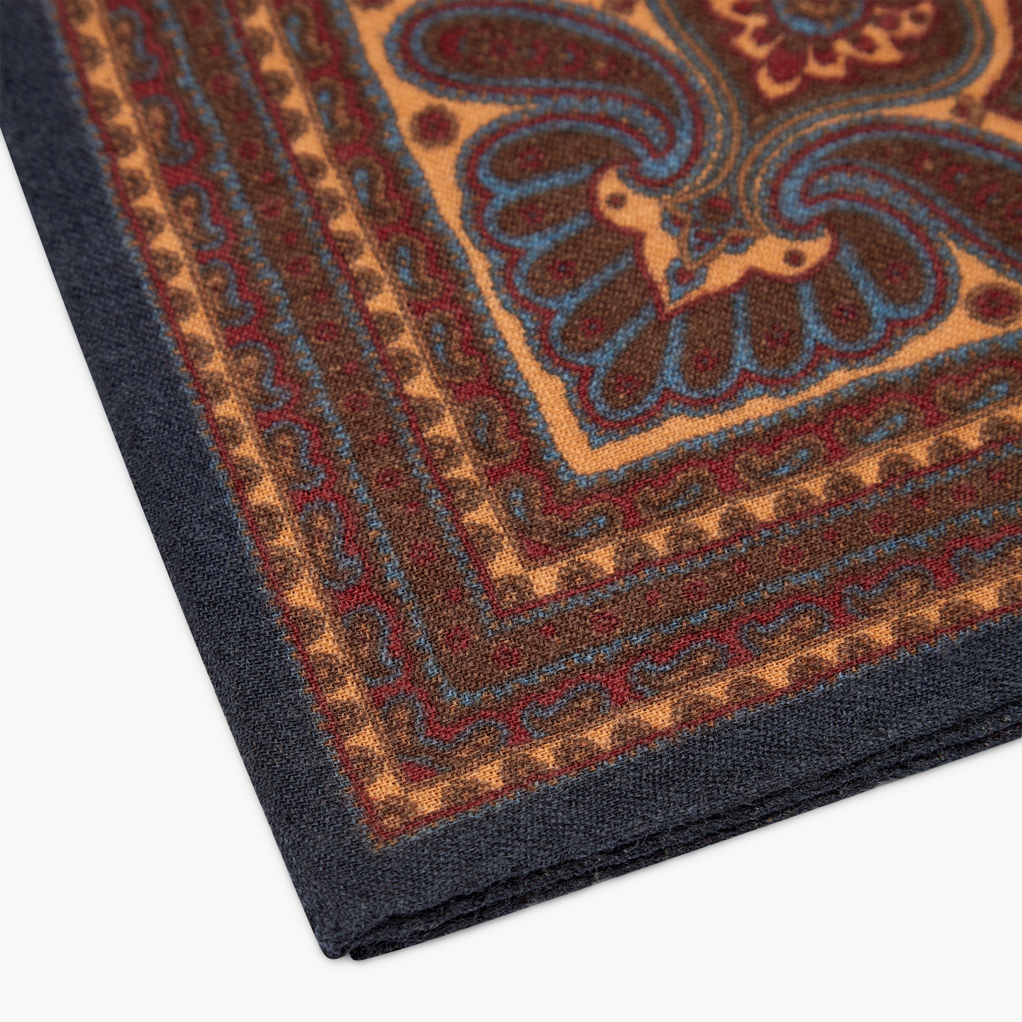 Fazzoletto Da Taschino In Lana Floreale - Blu