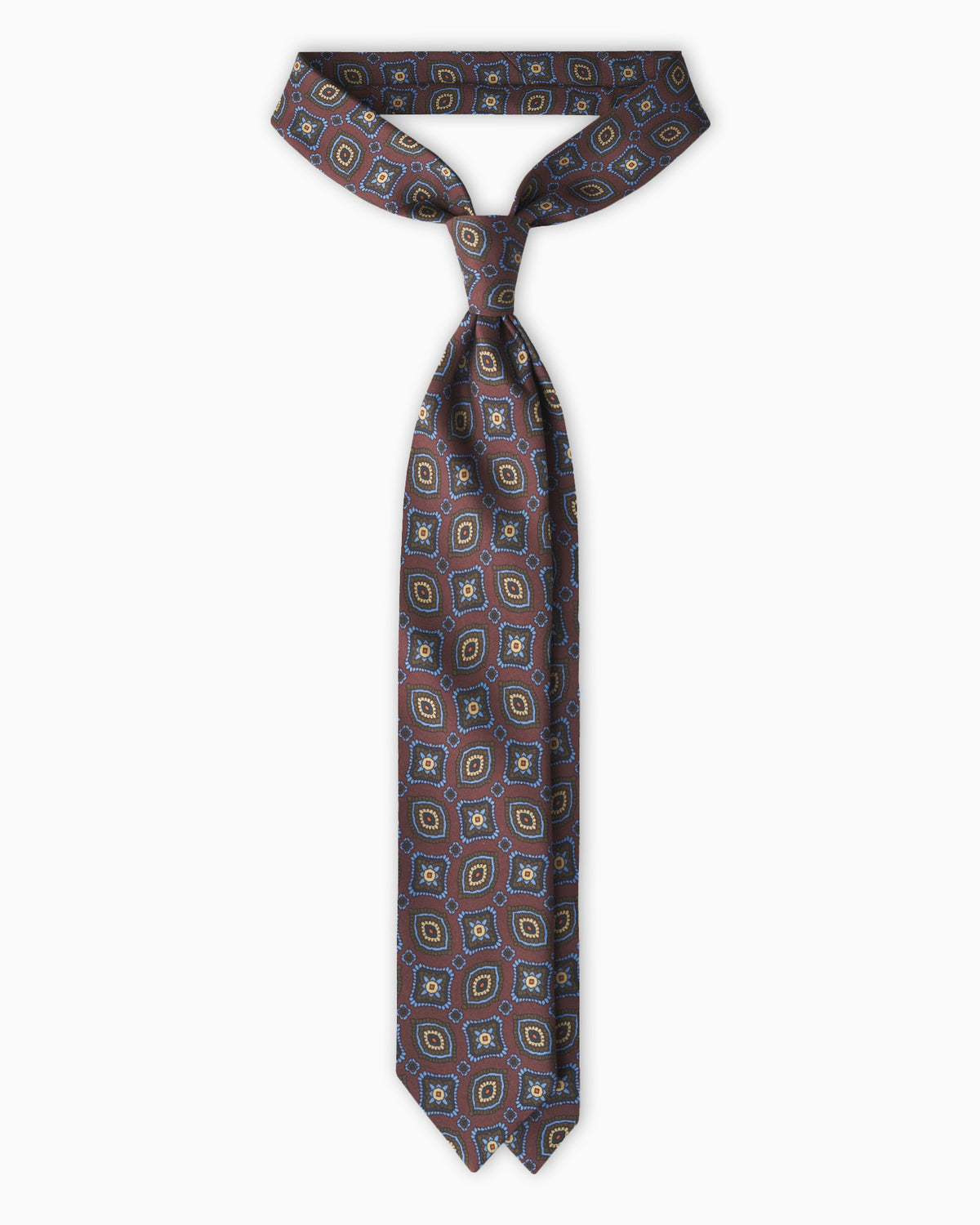 Cravatta in Seta Stampata Paisley - Bordeaux