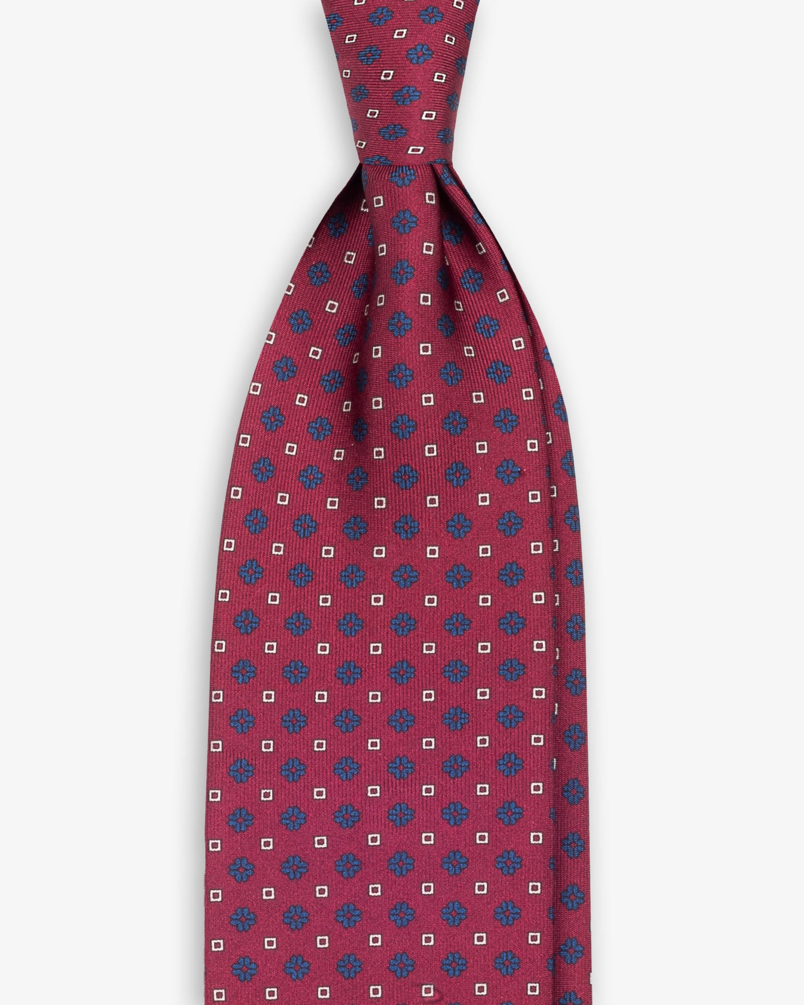 Cravatta 3 Pieghe In Seta Italiana Stampata Microdisegno - Bordeaux