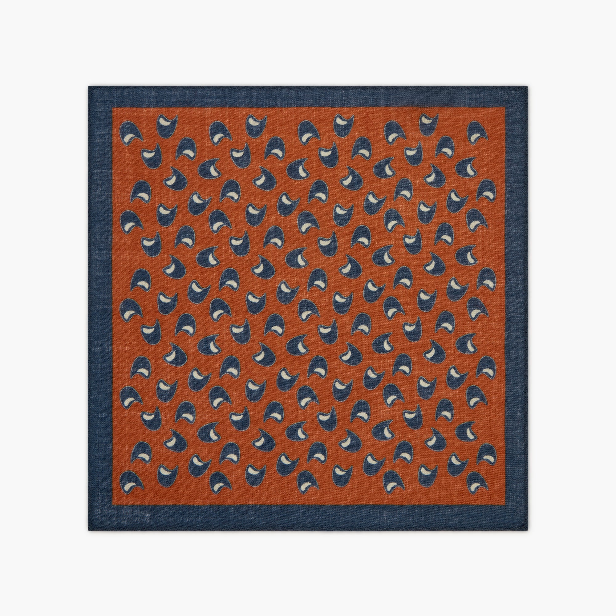 Fazzoletto Da Taschino In Lana - Blu Marrone