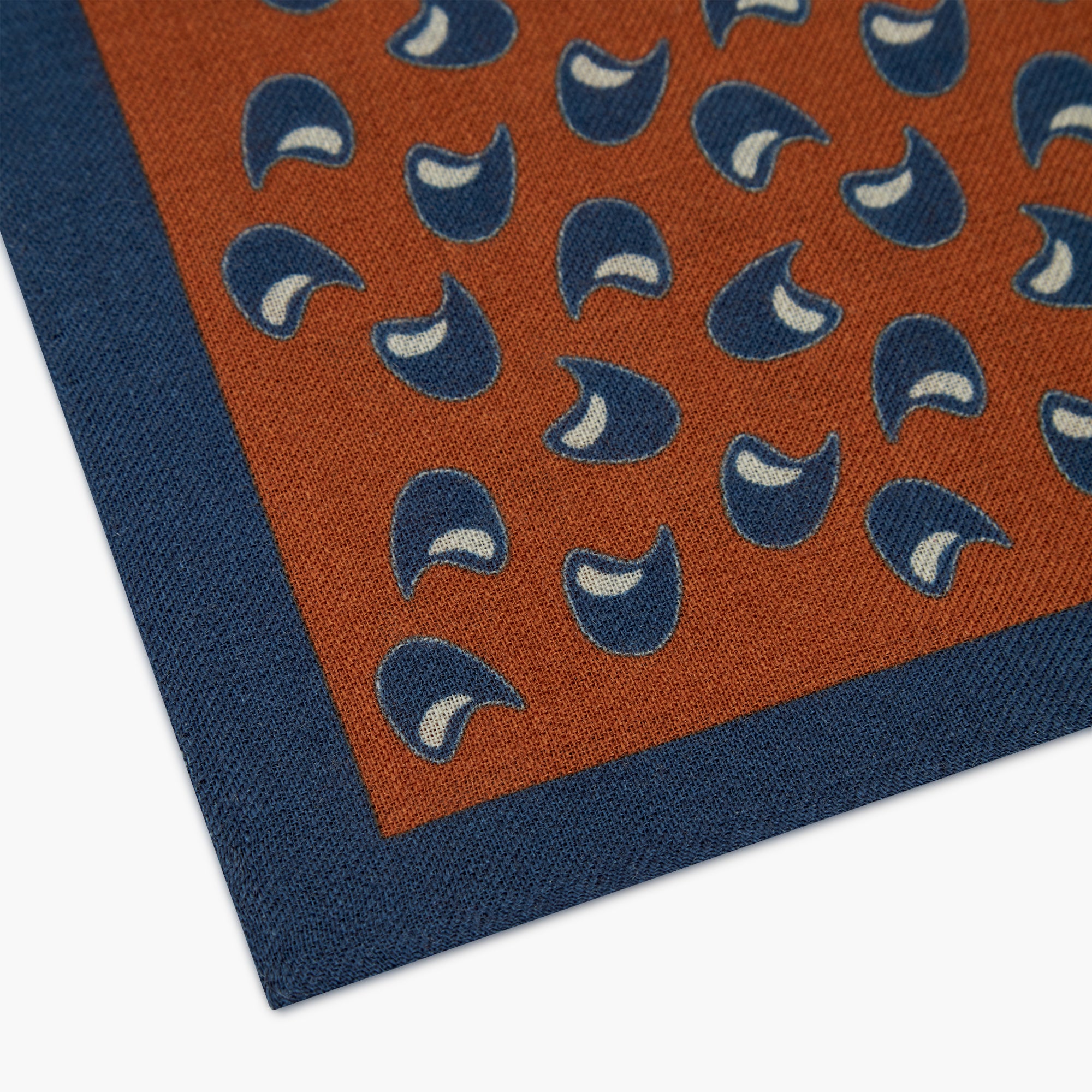 Fazzoletto Da Taschino In Lana - Blu Marrone