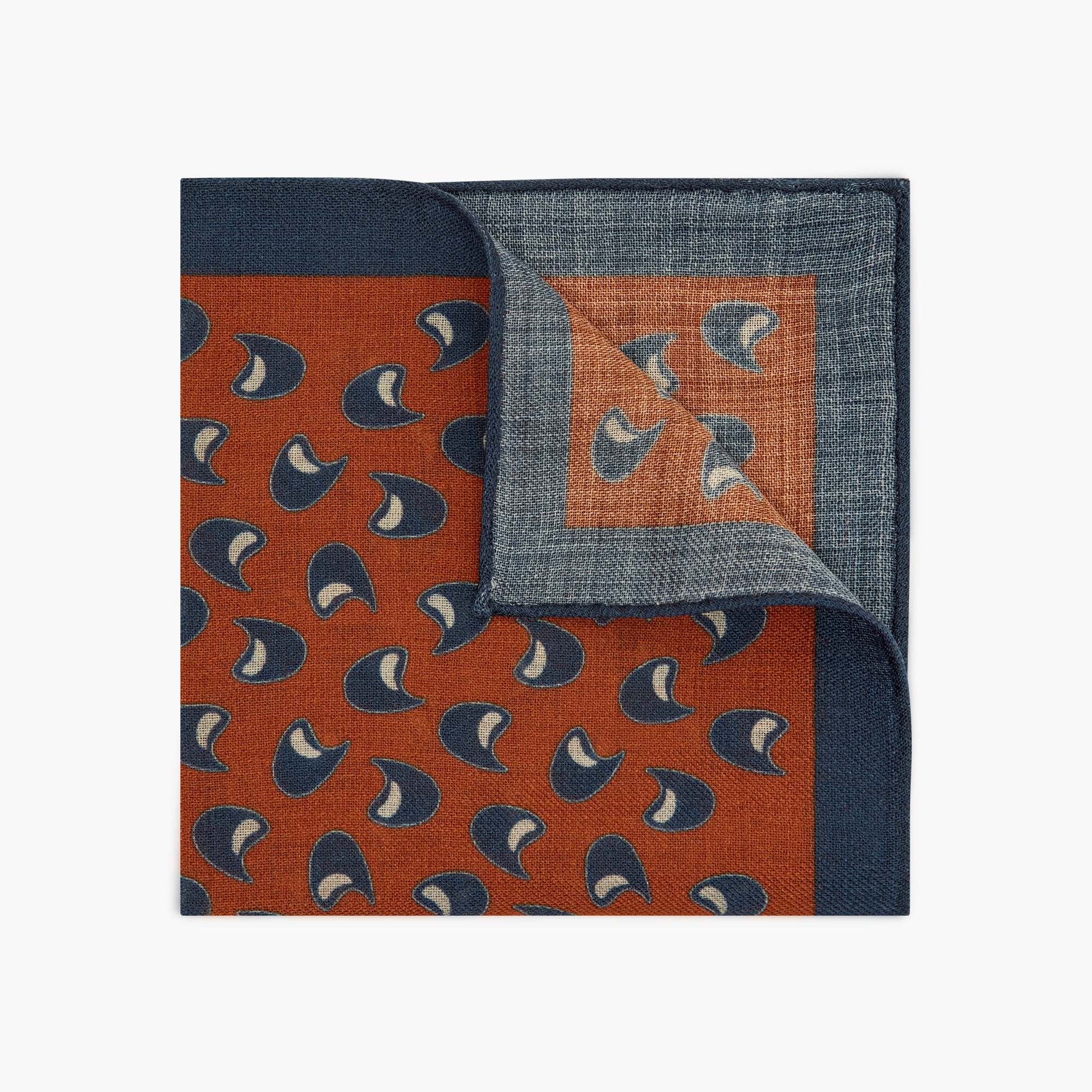 Fazzoletto Da Taschino In Lana - Blu Marrone