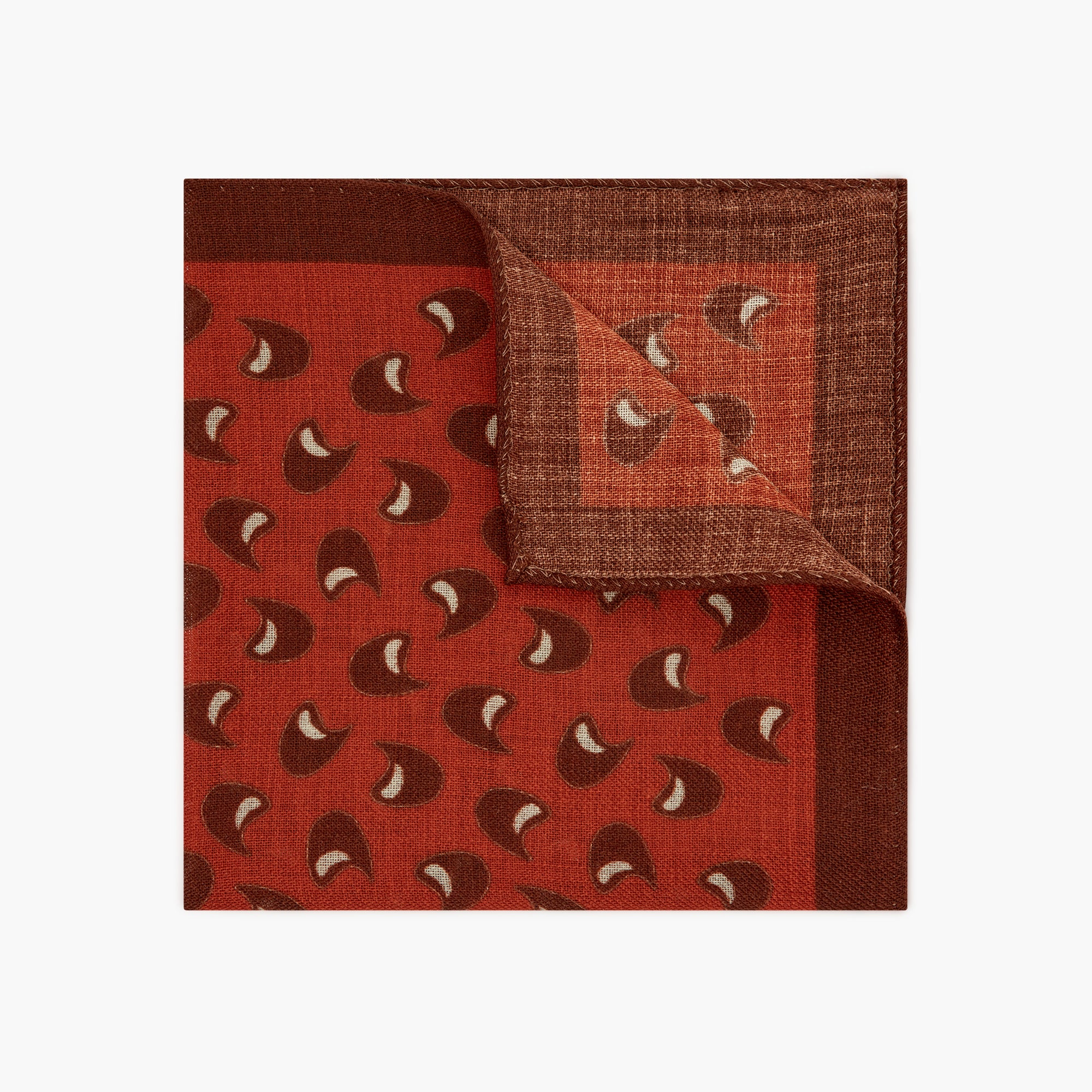 Fazzoletto Da Taschino In Lana - Ruggine Marrone