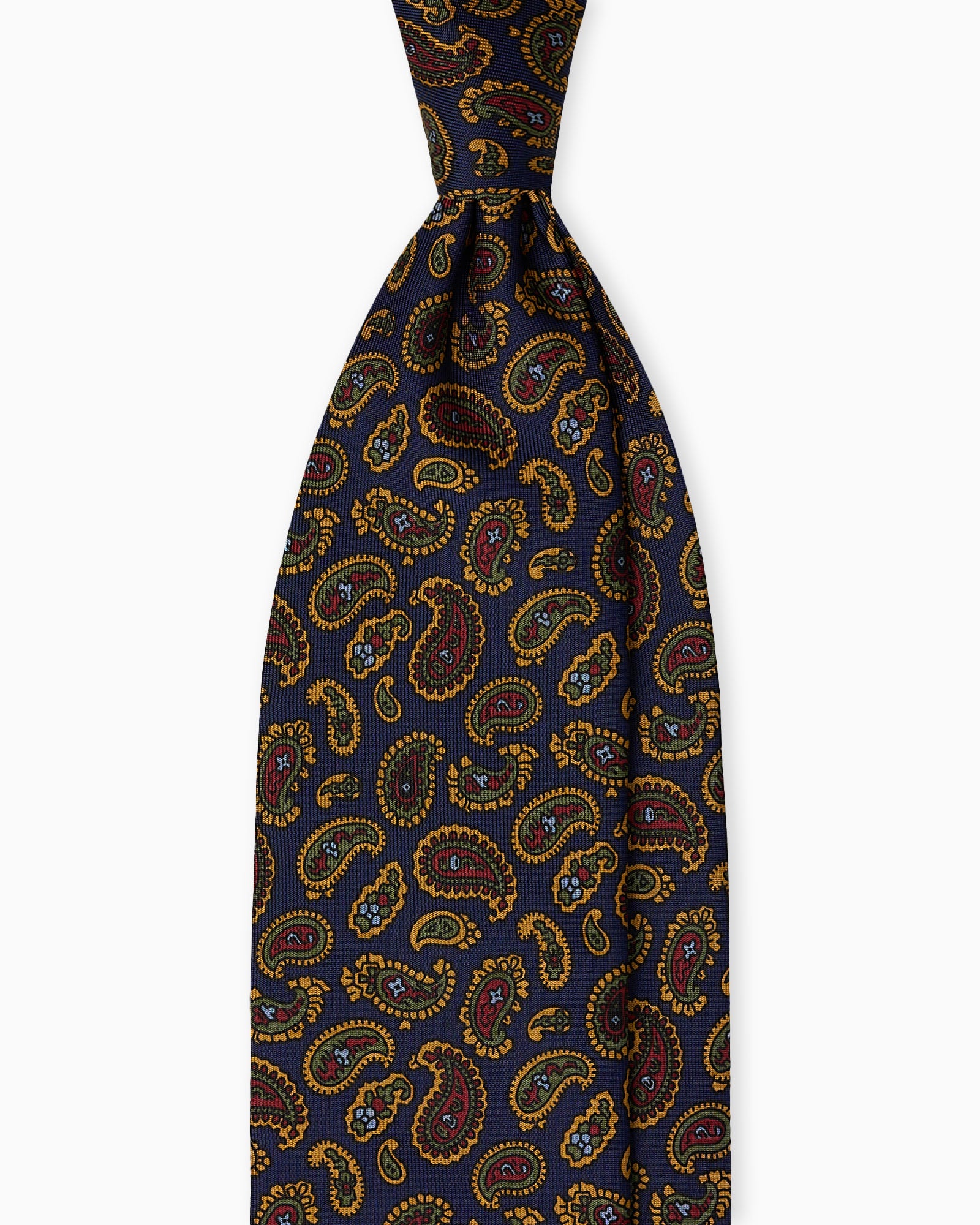 Cravatta in Seta Stampata Inglese Paisley - Blu