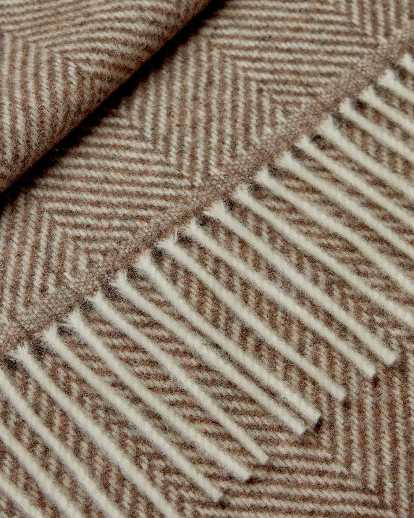 Sciarpa Chevron In Lana - Beige