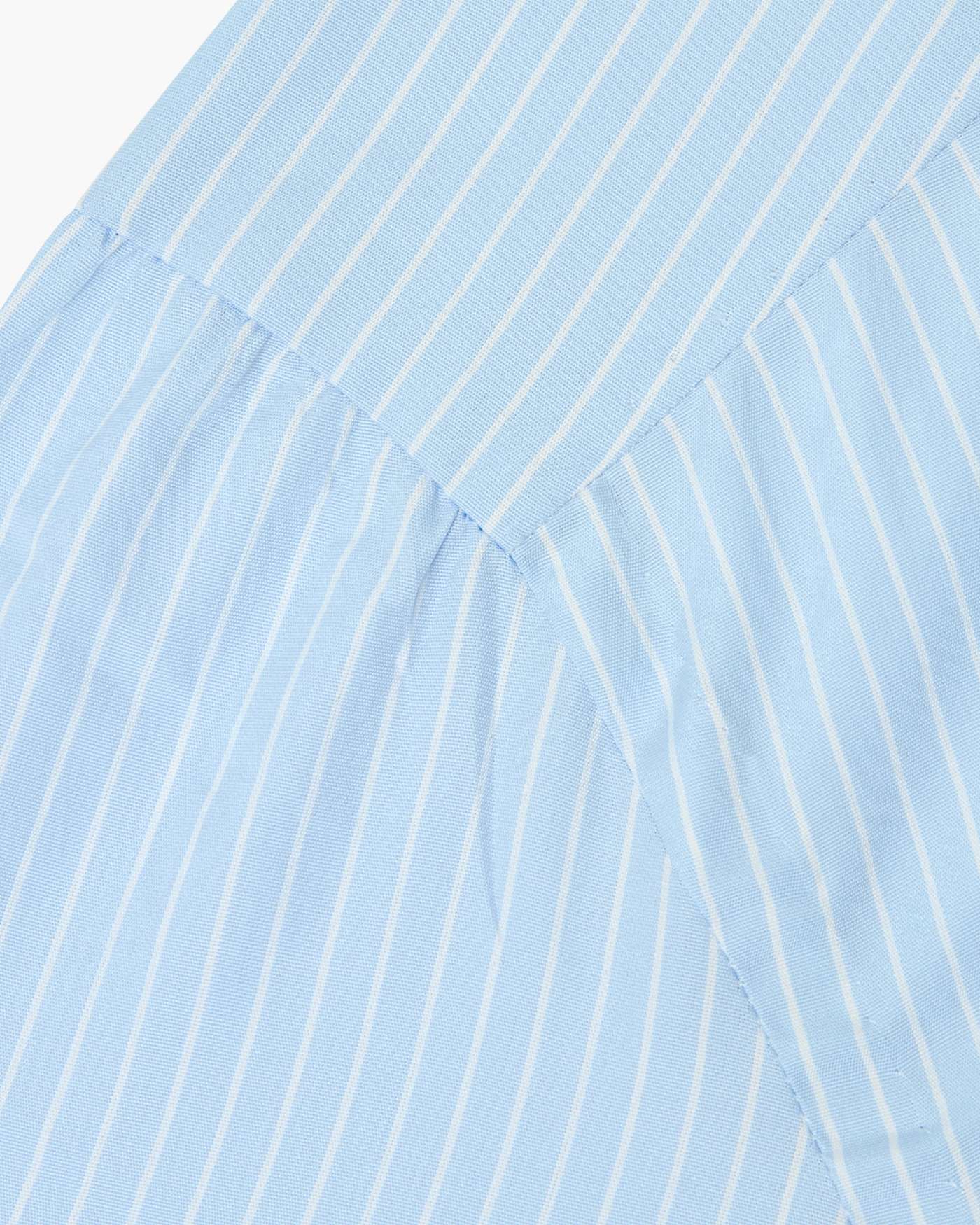 Camicia Classica Sartoriale a Righe Sottili in Cotone Collo Cutaway - Azzurro Bianco