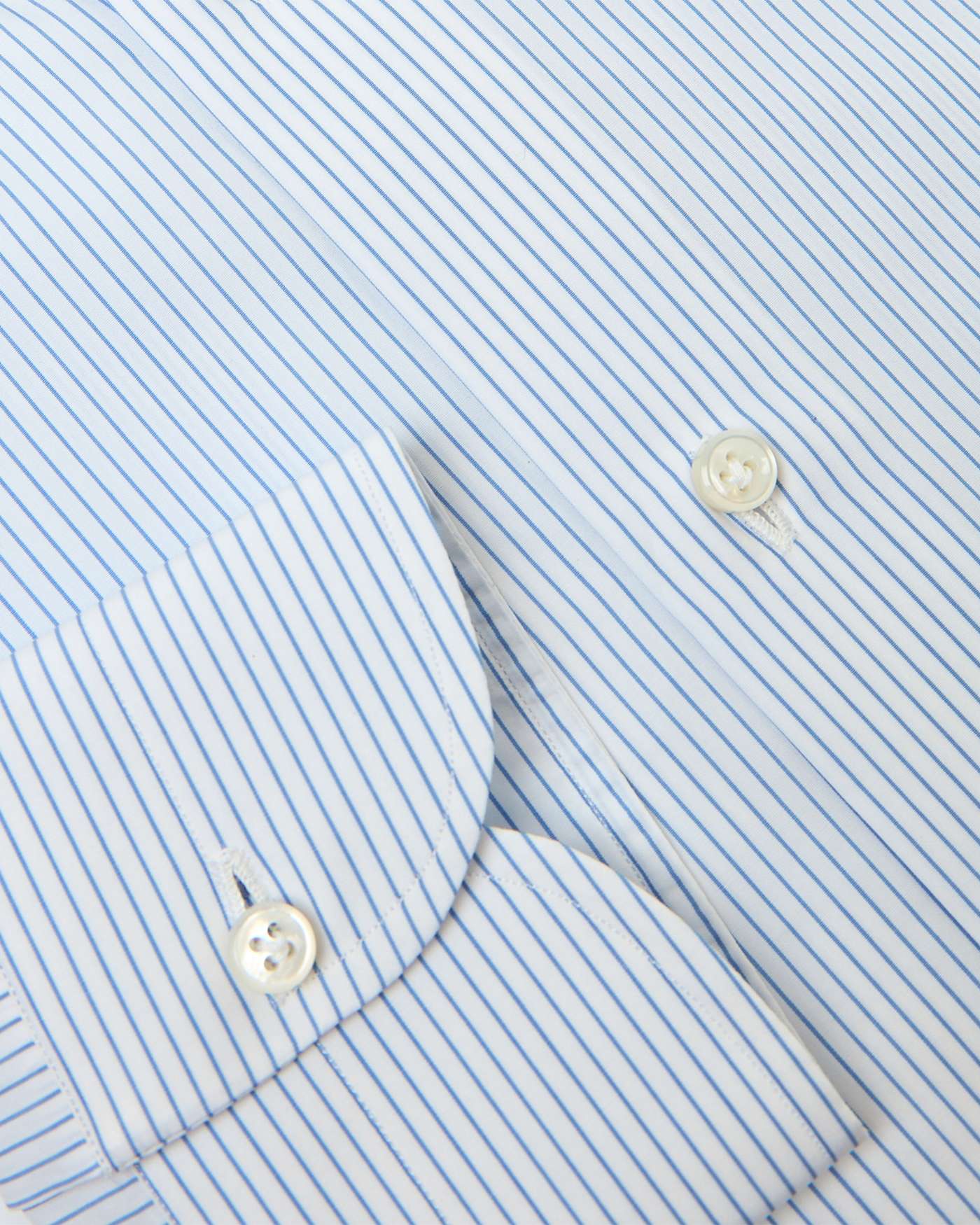 Classic Sartorial Thin Stripe Button Down Collar Shirt – Light Blue