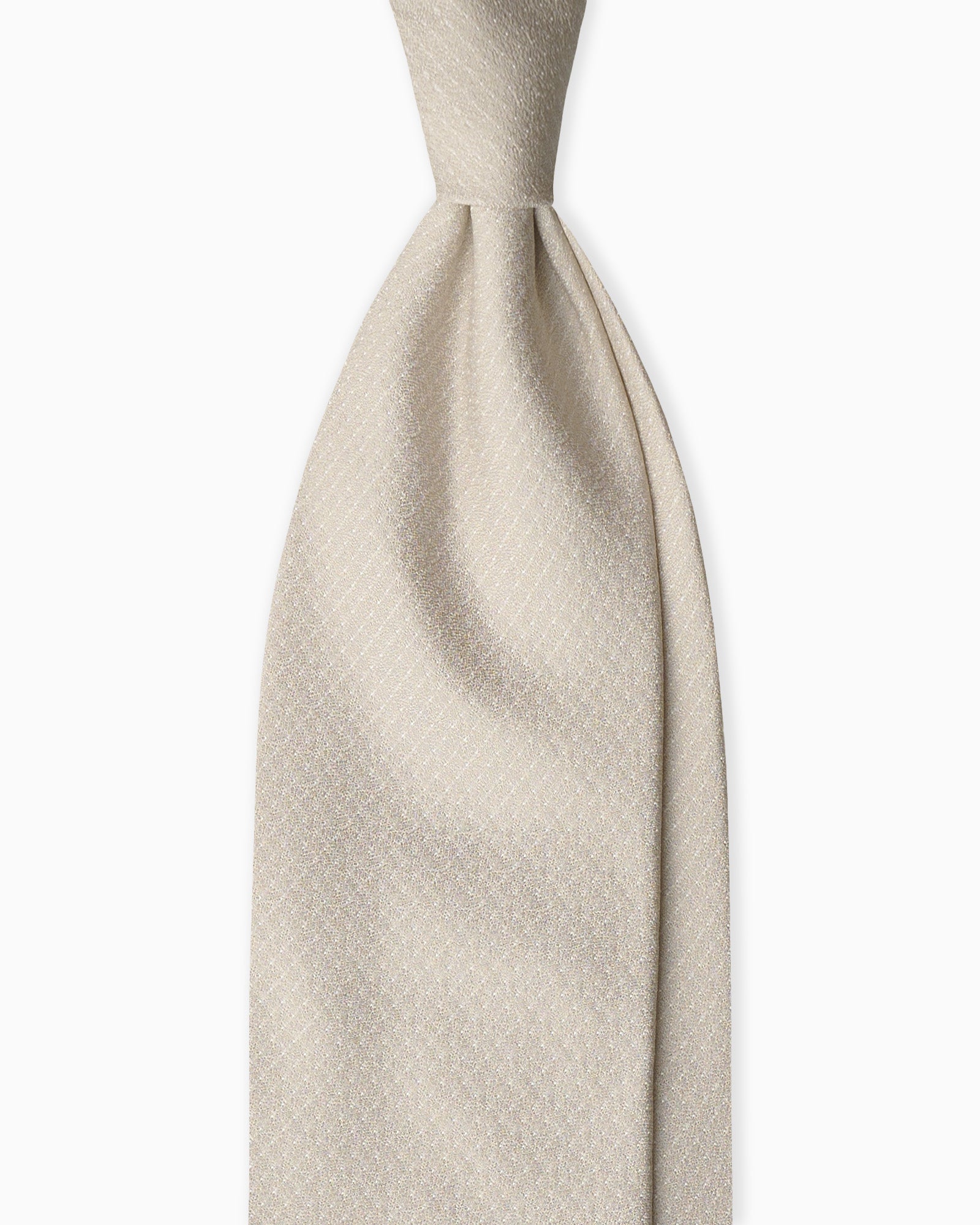 Cravatta in Seta Jacquard 3 Pieghe Micromotivo - Beige