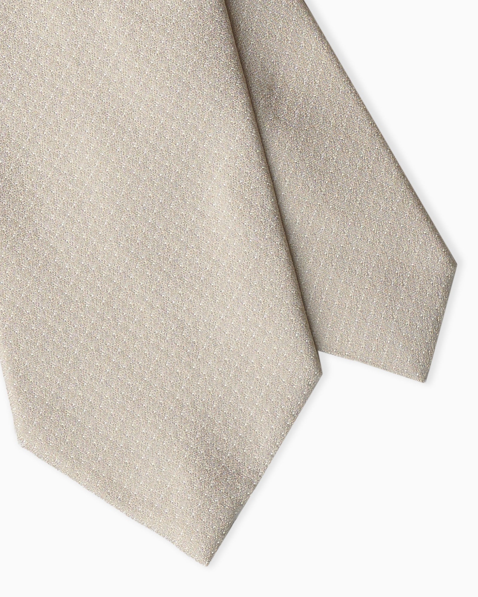 Cravatta in Seta Jacquard 3 Pieghe Micromotivo - Beige