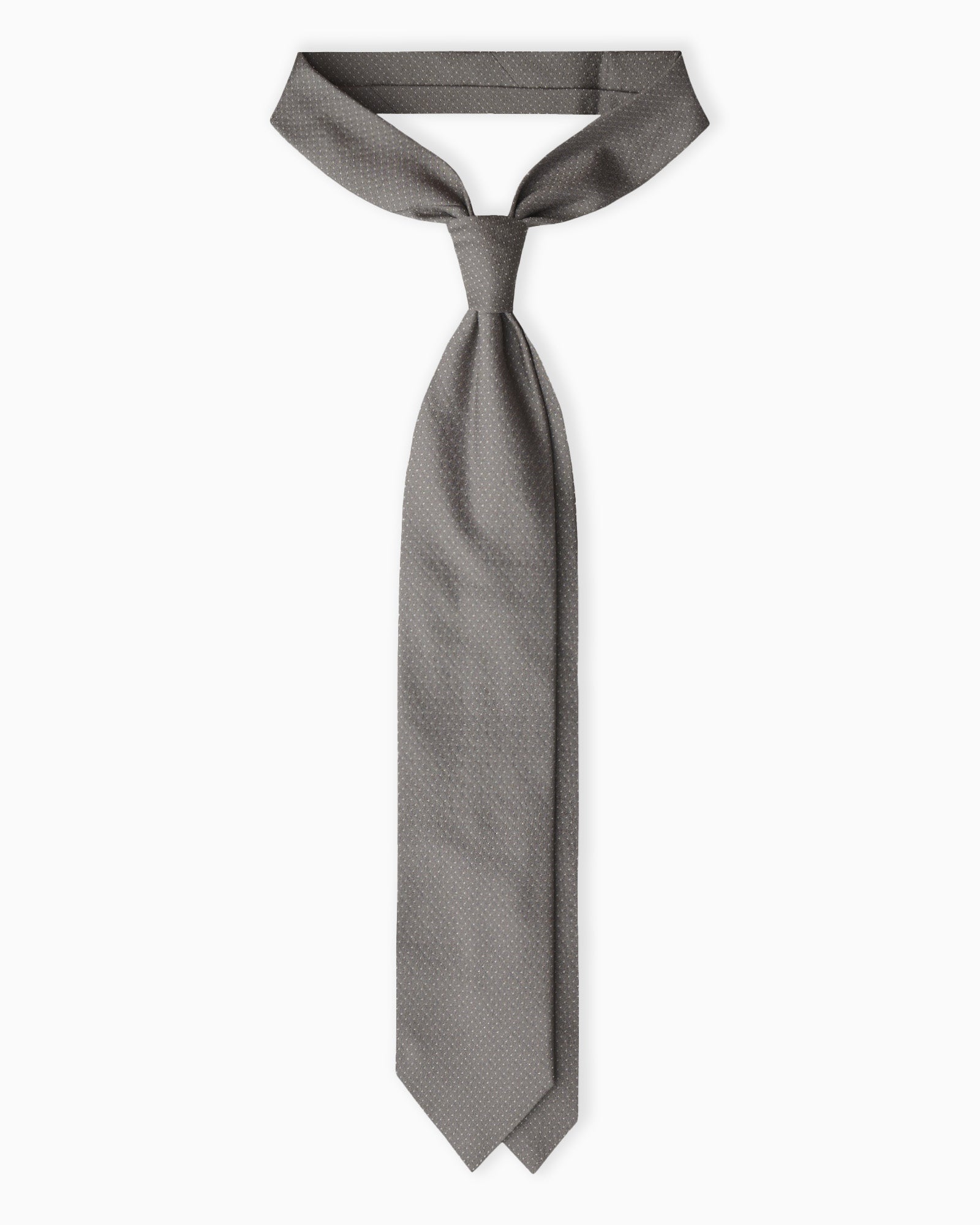 Cravatta in Seta Jacquard Micro Pois - Grigio
