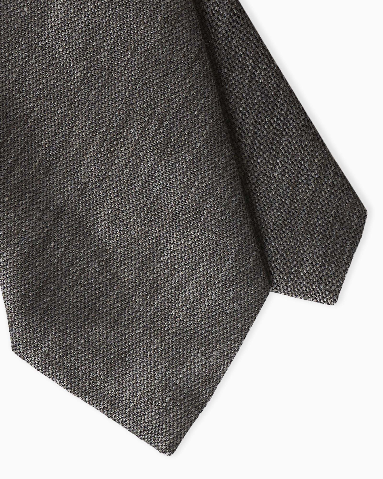 Cravatta Jacquard in Seta Lino - Taupe