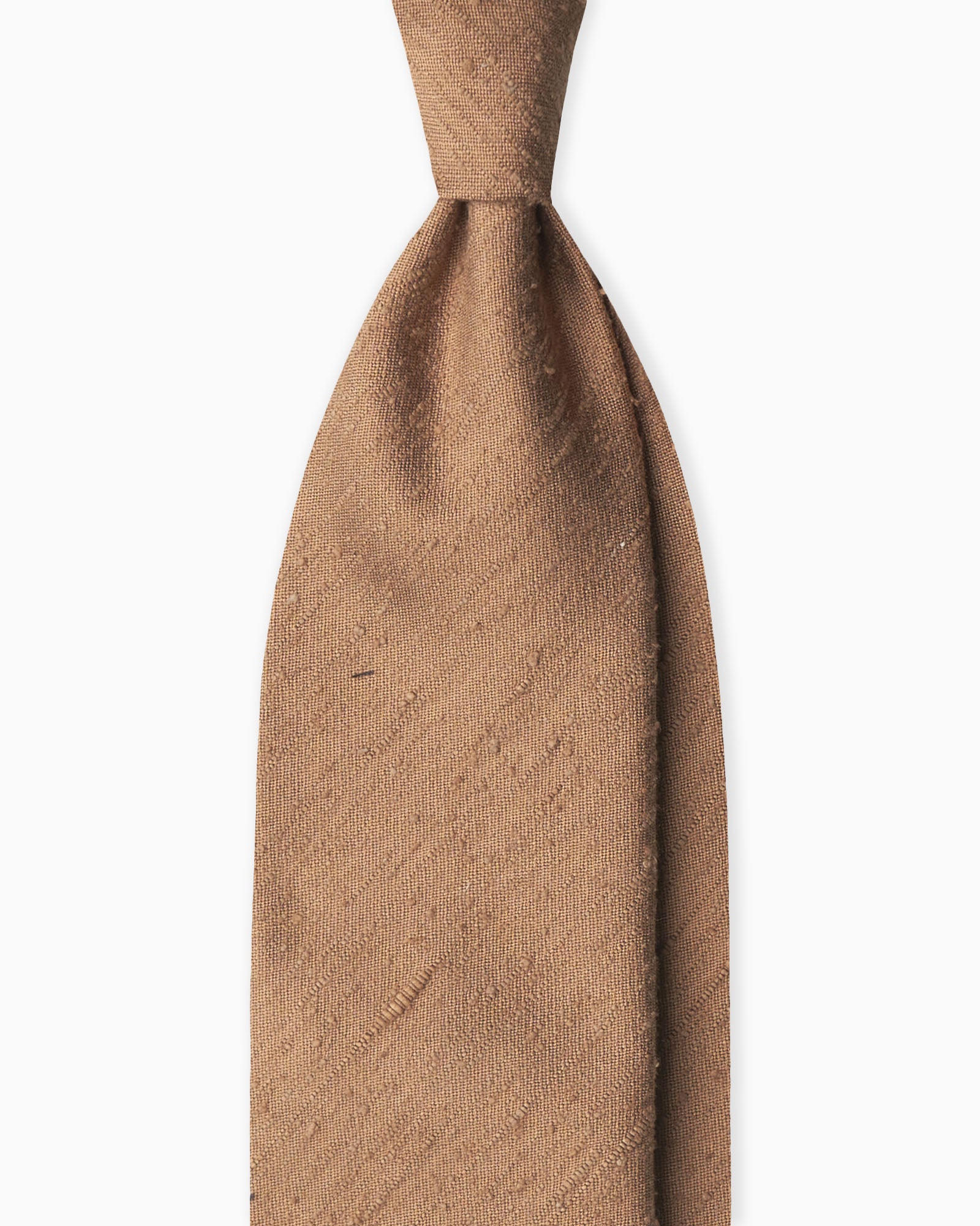 Camel shantung silk tie handmade in Italy