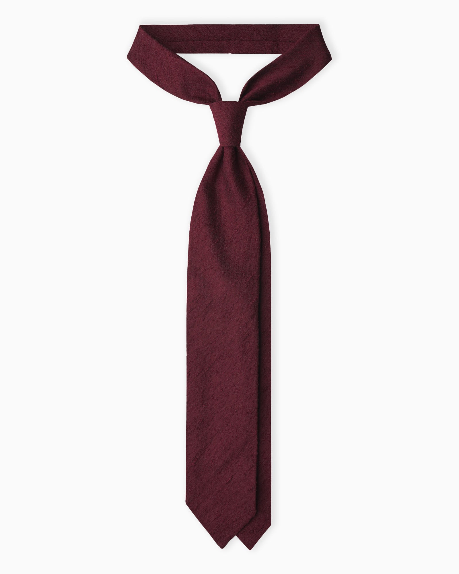 Burgundy shantung silk tie handmade in Italy