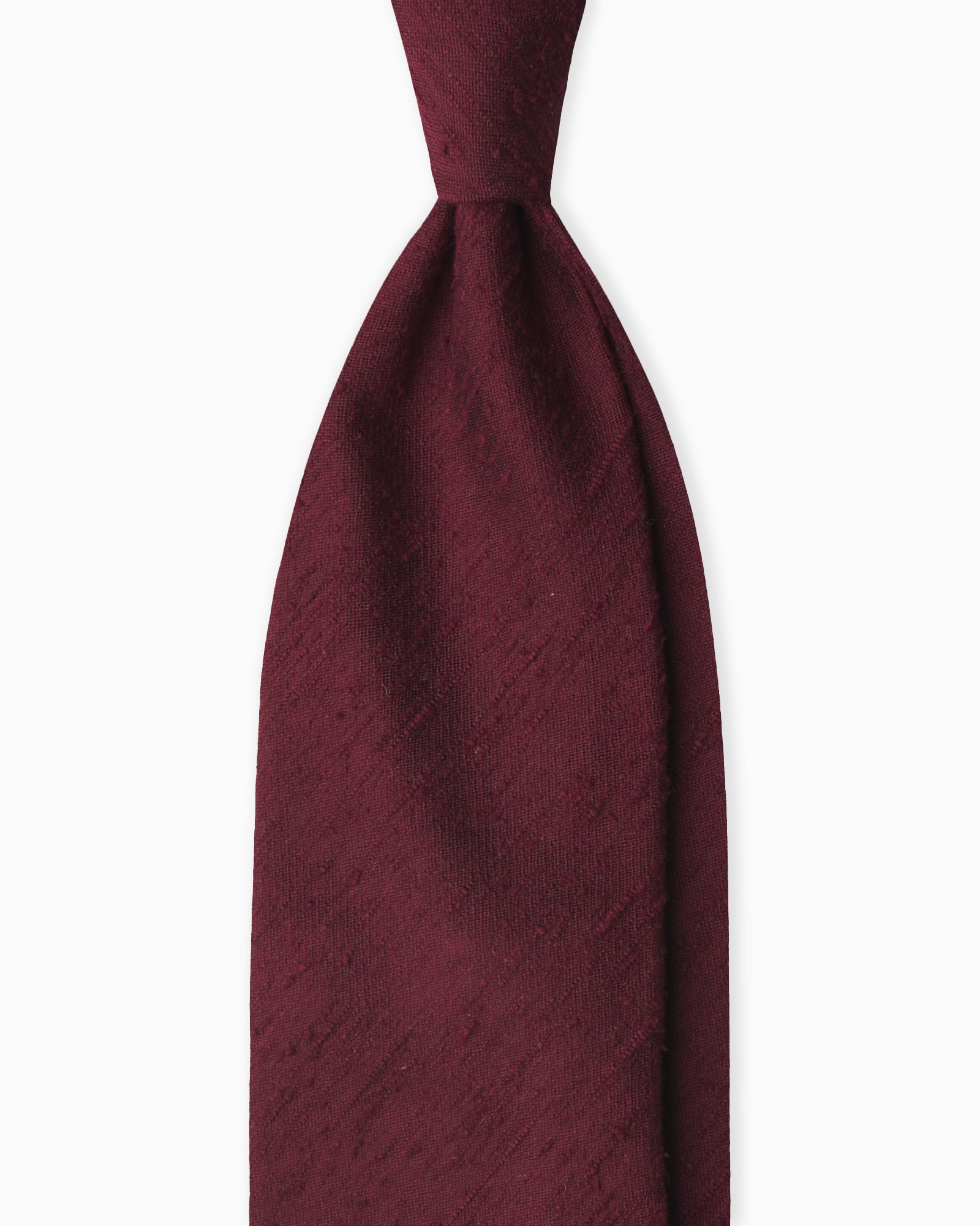 Cravatta in seta shantung bordeaux fatta a mano in Italia