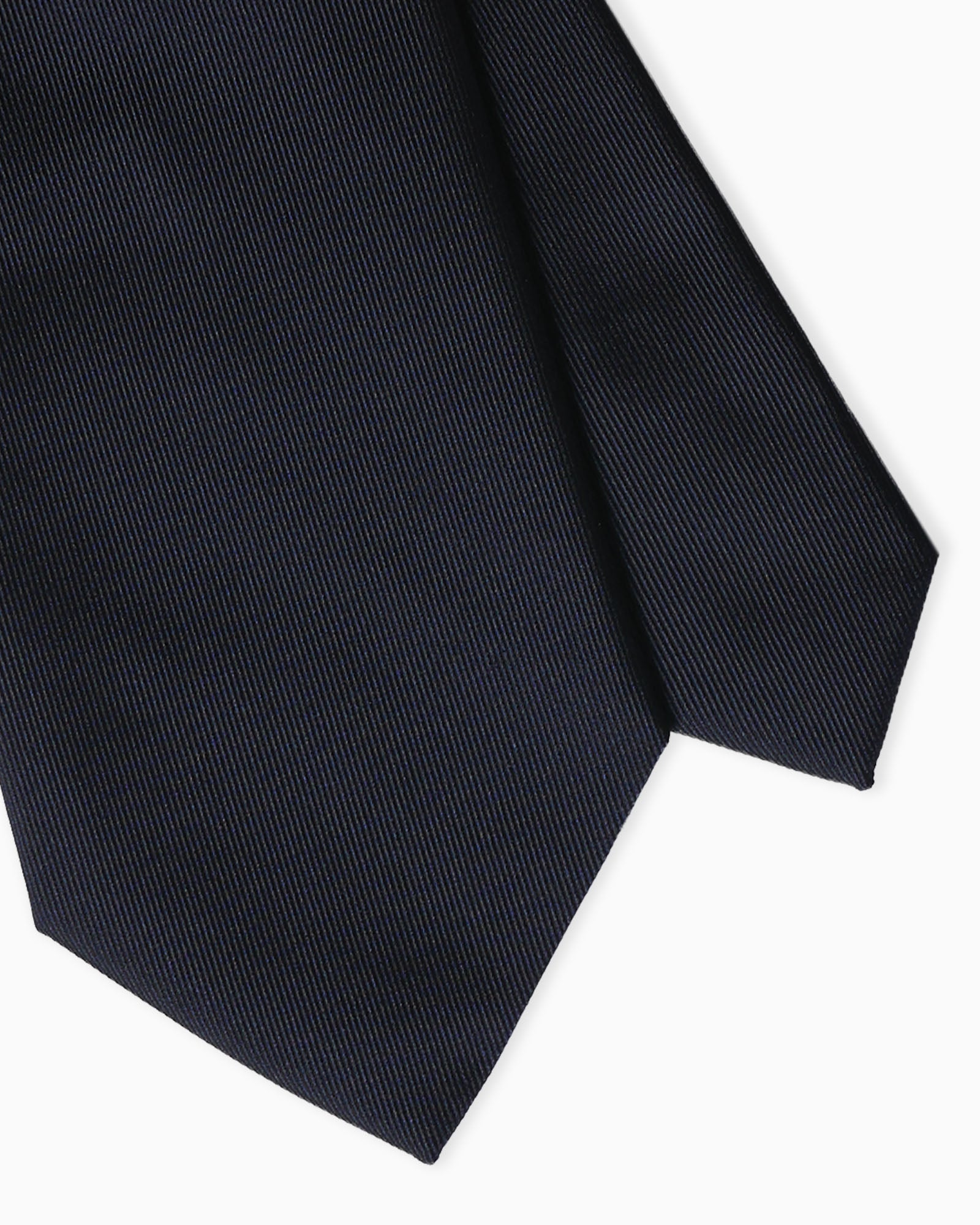 Cravatta 3 pieghe in seta jacquard blu navy fatta a mano in Italia