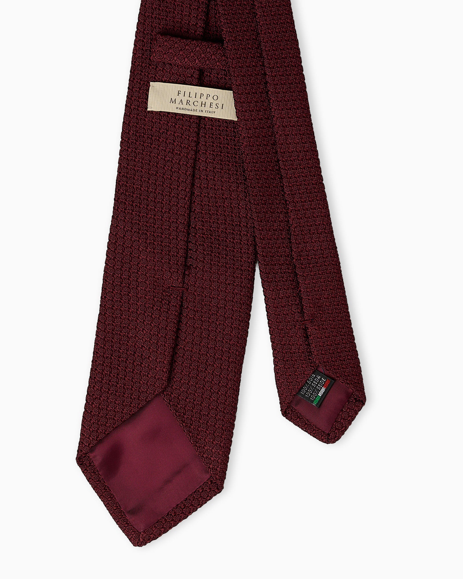 Cravatta In Seta Grenadine Garza Grossa - Bordeaux