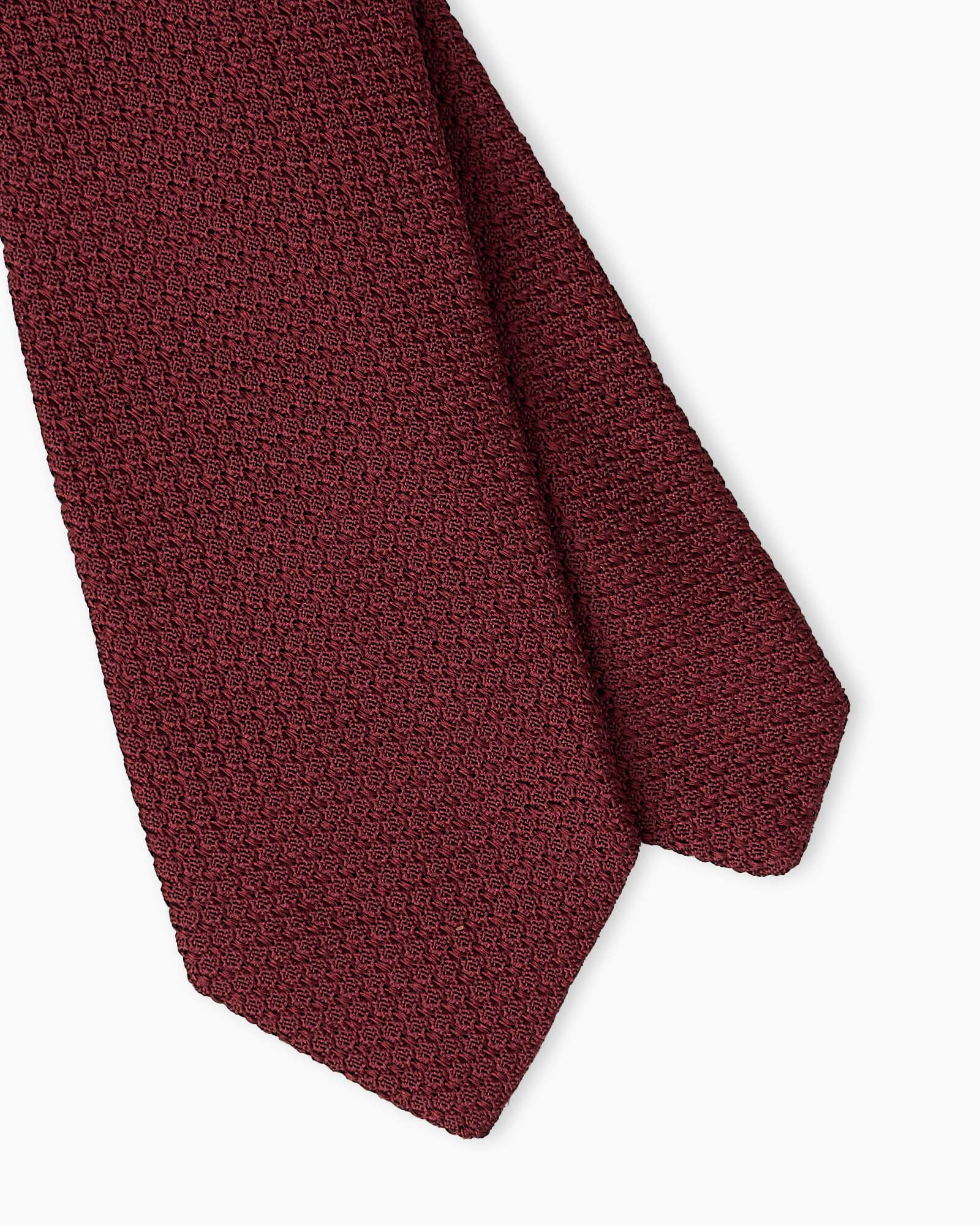 Cravatta In Seta Grenadine Garza Grossa - Bordeaux
